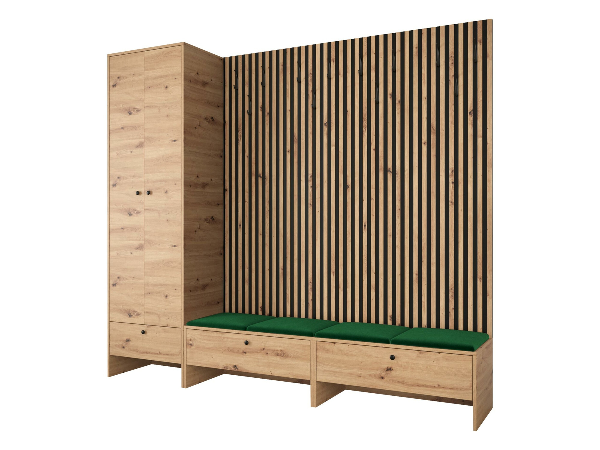 Conjunto para recibidor Donio VI (Roble Artisan + Manila 35)