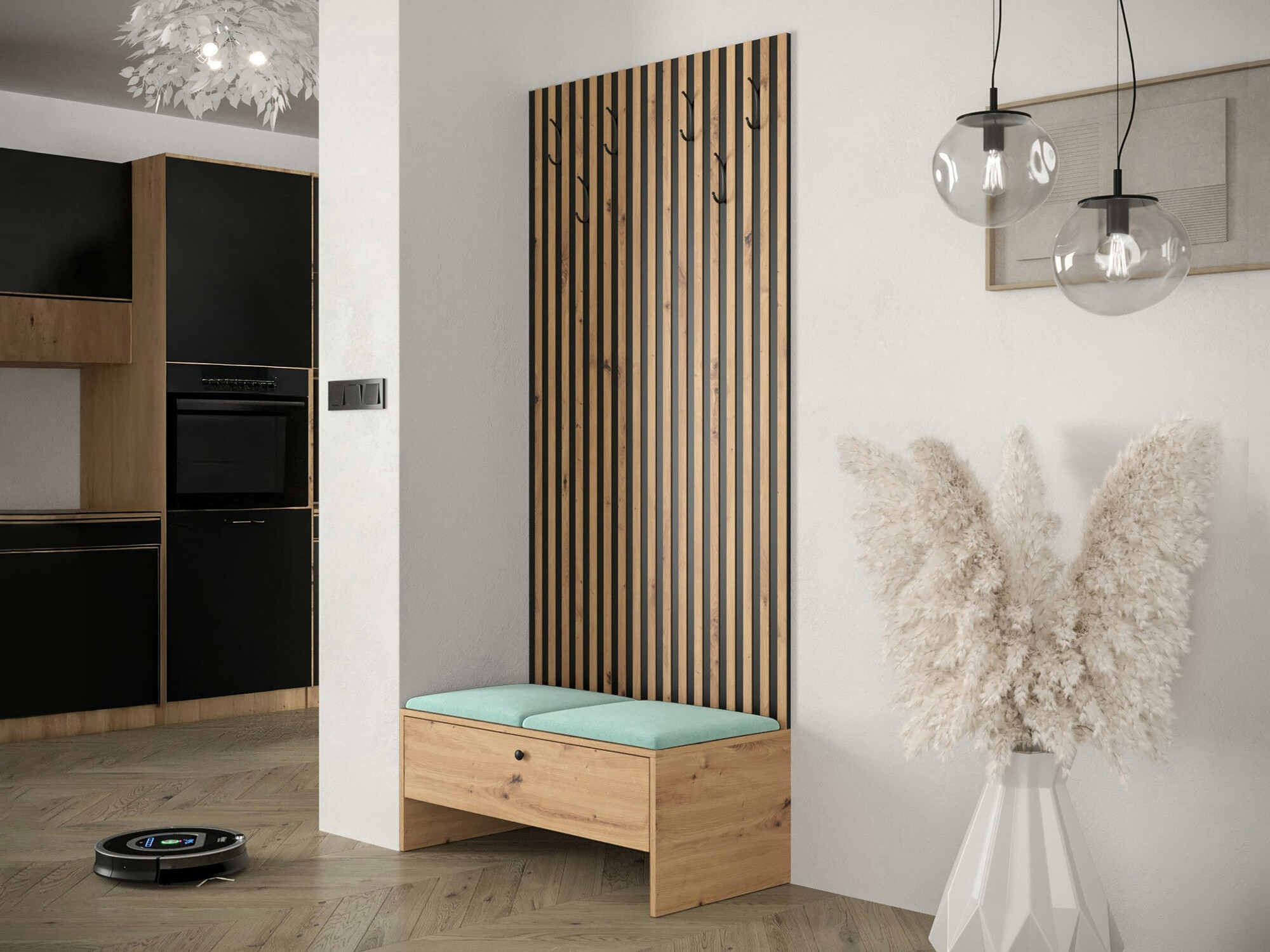 Conjunto para recibidor Hartford 321 (Roble Artisan + Manila 11)