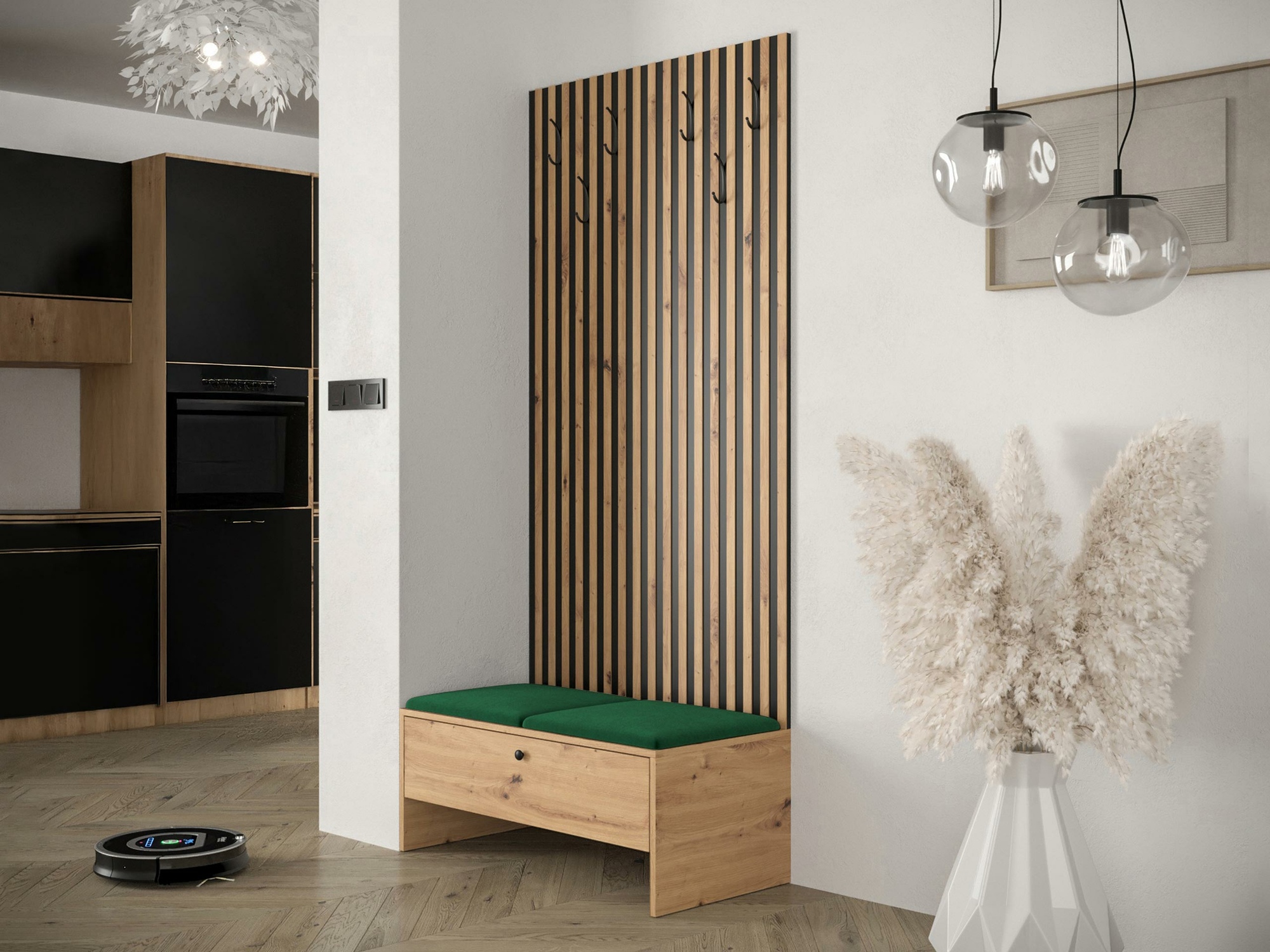 Conjunto para recibidor Hartford 321 (Roble Artisan + Manila 35)