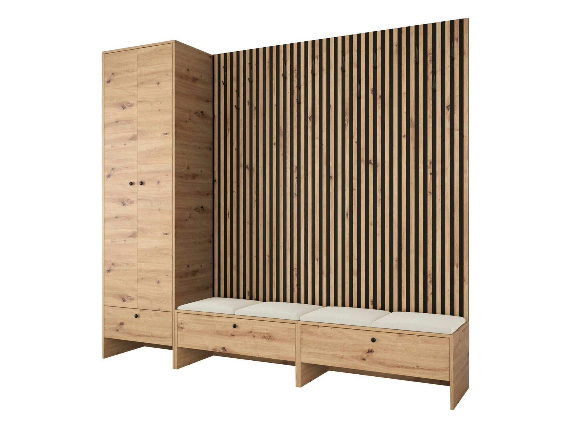 Conjunto para recibidor Hartford 484 (Roble Artisan + Manila 02)