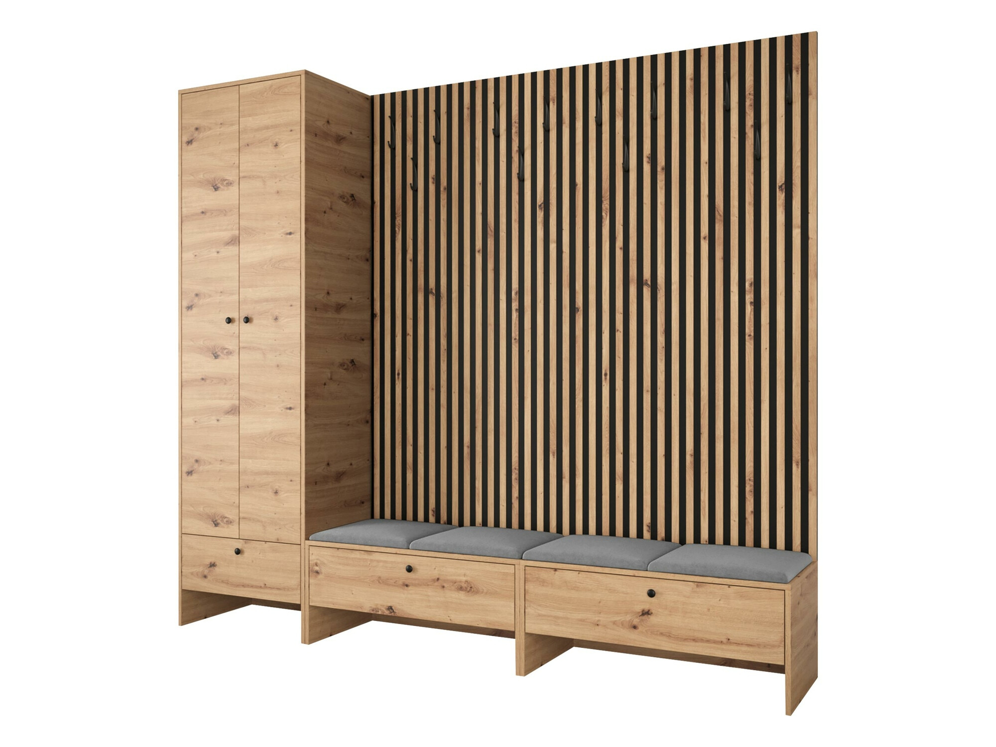 Conjunto para recibidor Hartford 484 (Roble Artisan + Manila 16)