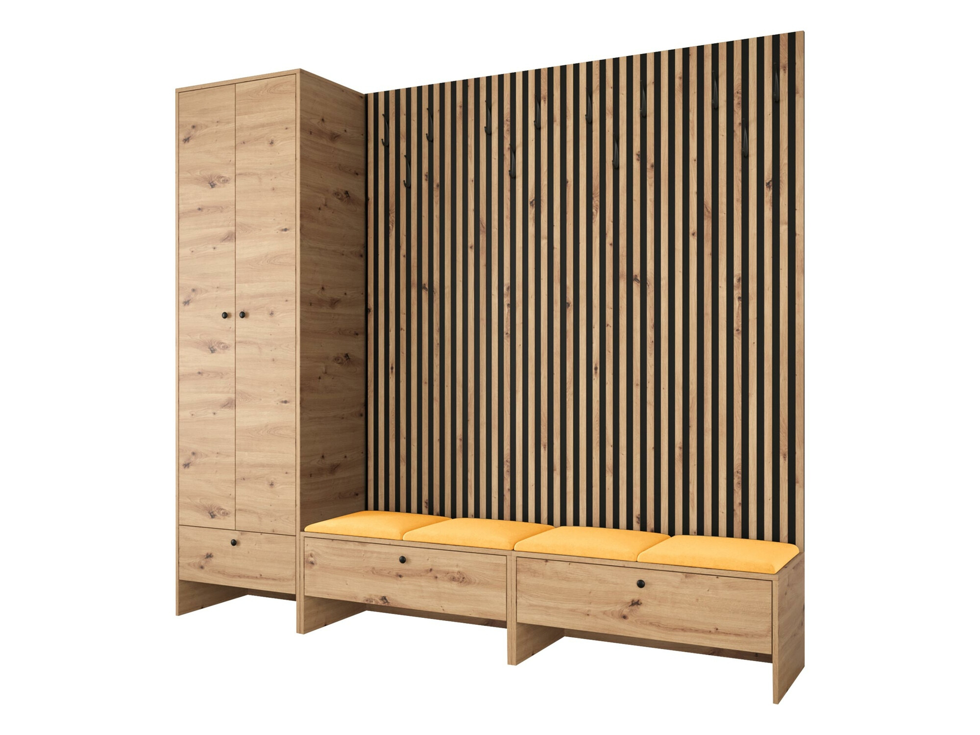 Conjunto para recibidor Hartford 484 (Roble Artisan + Manila 32)