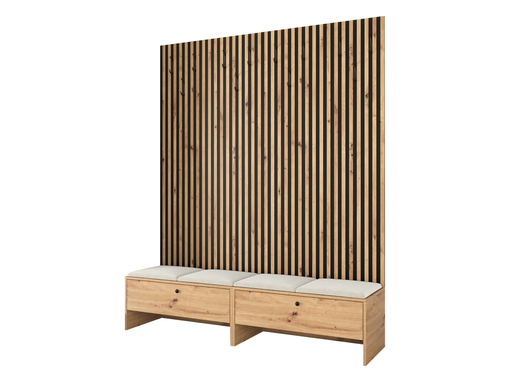 Conjunto para recibidor Hartford 485 (Roble Artisan + Manila 02)