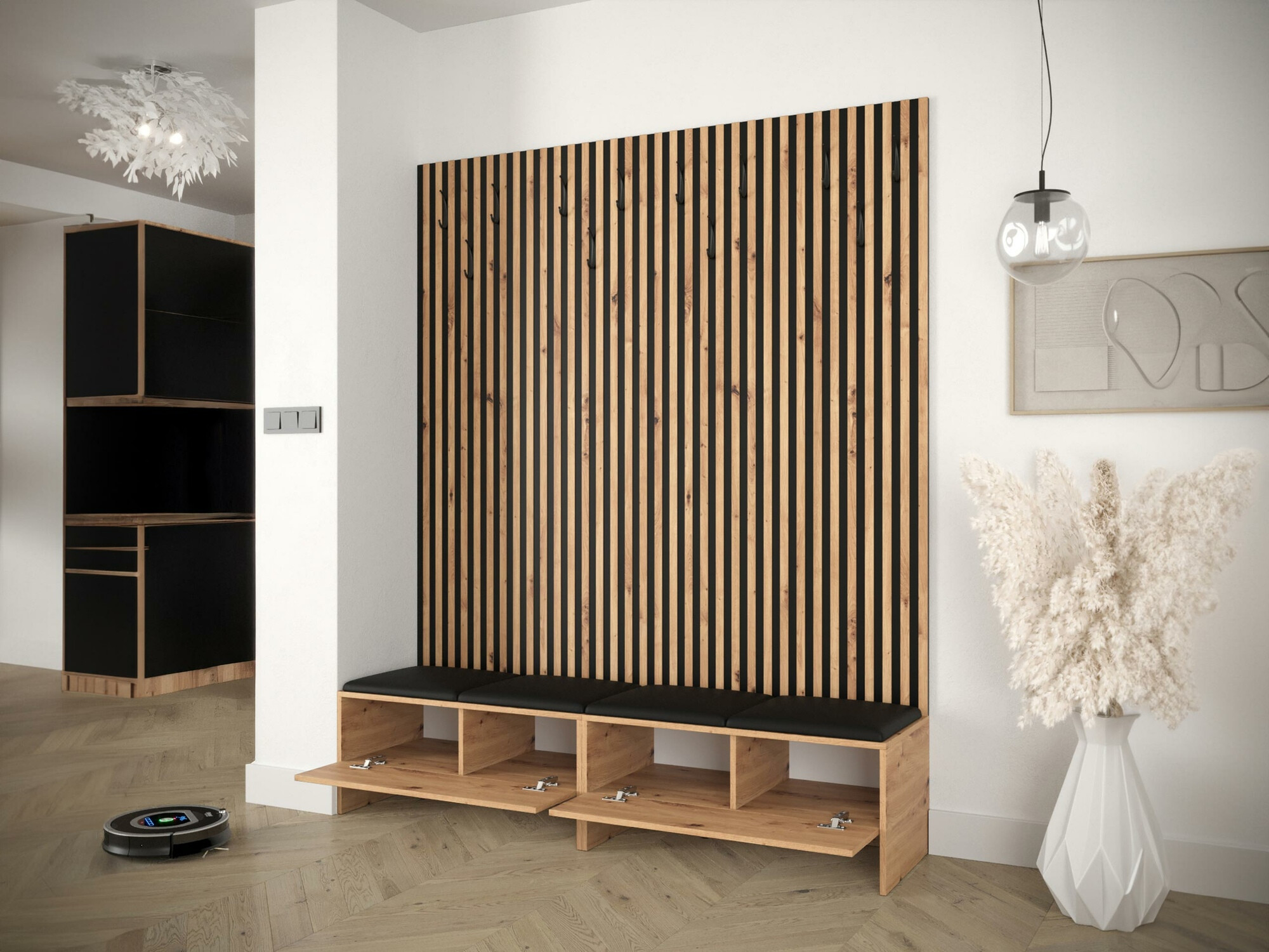 Conjunto para recibidor Hartford 485 (Roble Artisan + Manila 26)