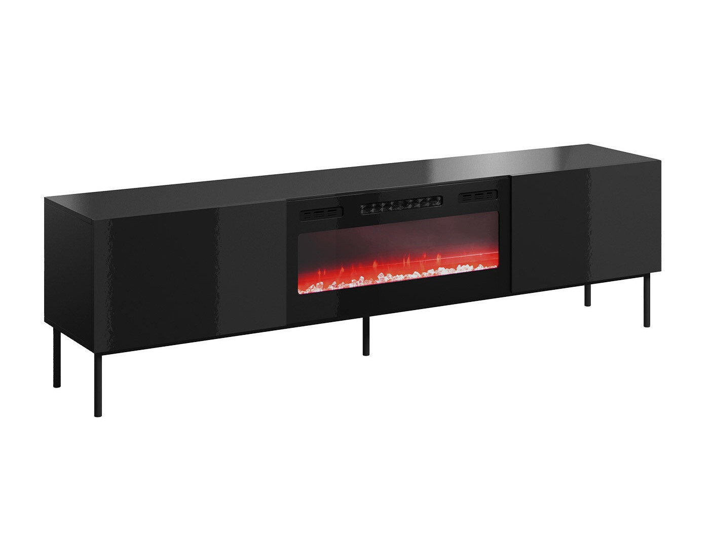 Mueble TV Charlotte 163 (Negro + Negro brillante)
