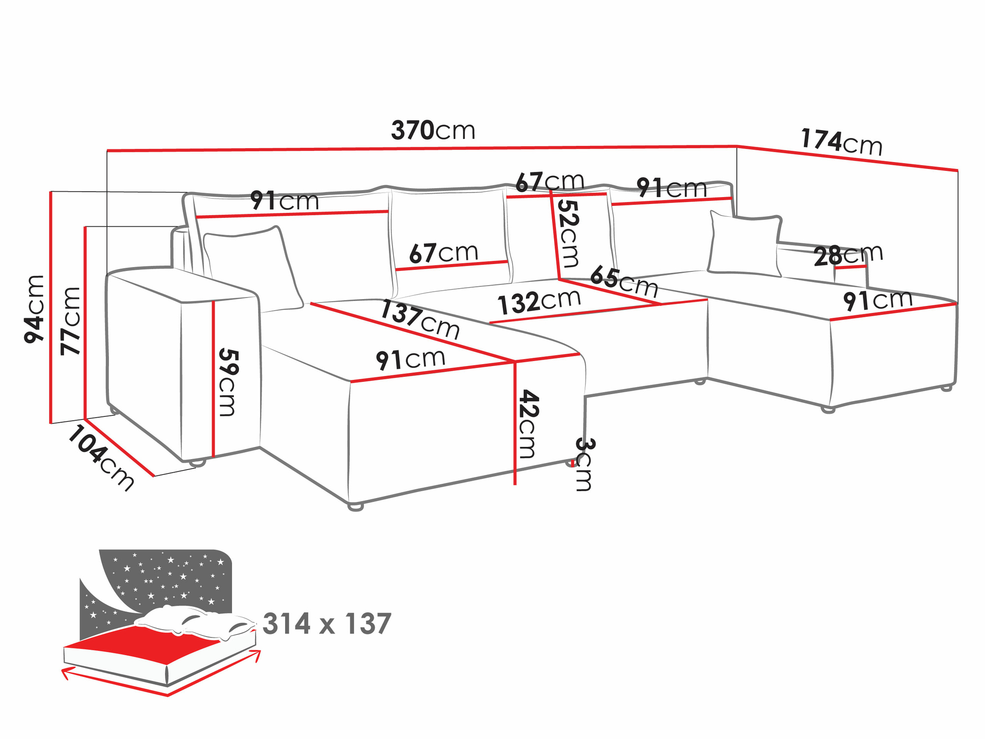Sofá rinconero Clovis 109 (Poso 110)