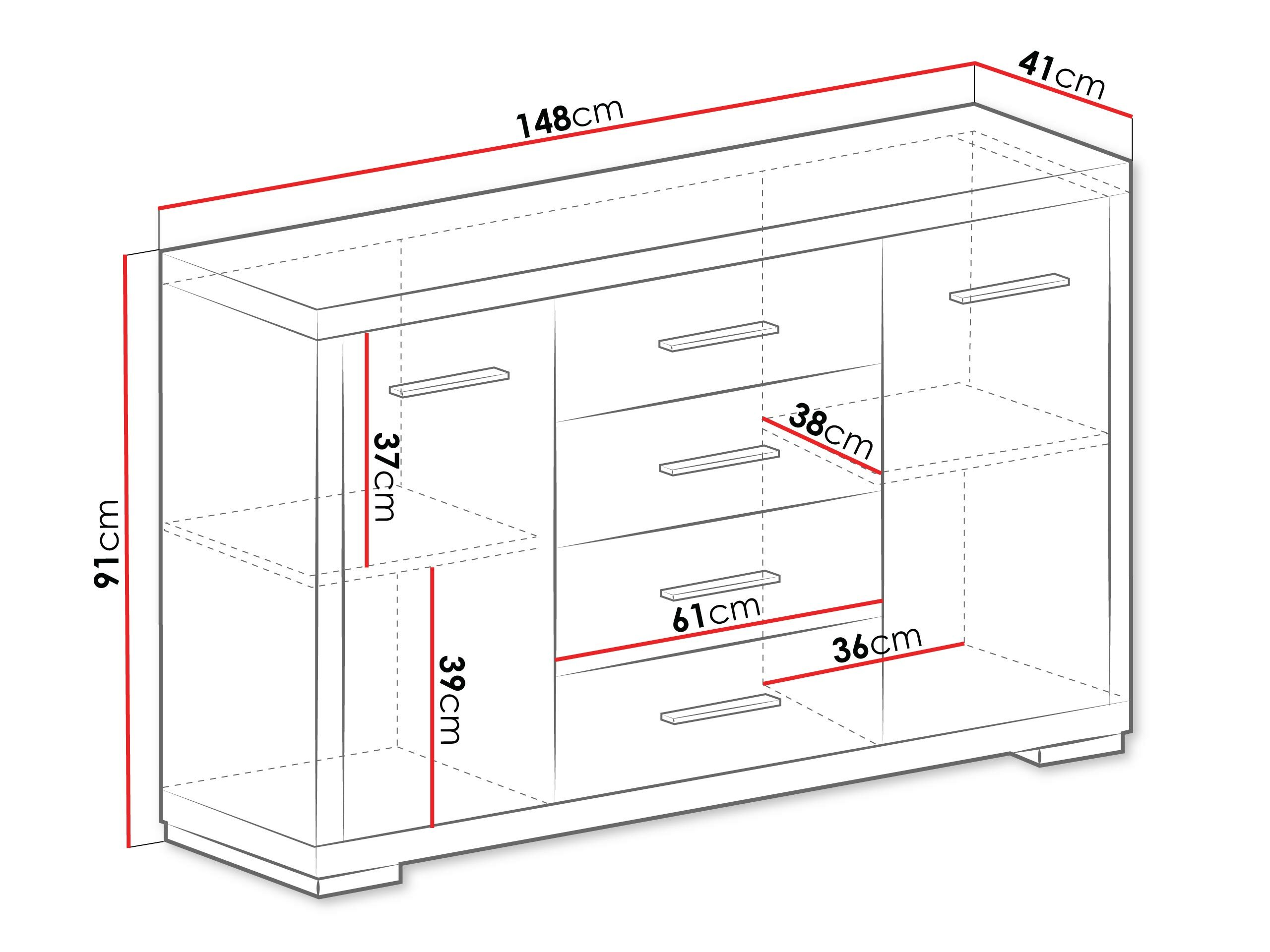 Cómoda Fiomeri 101 (Roble santana oscuro)