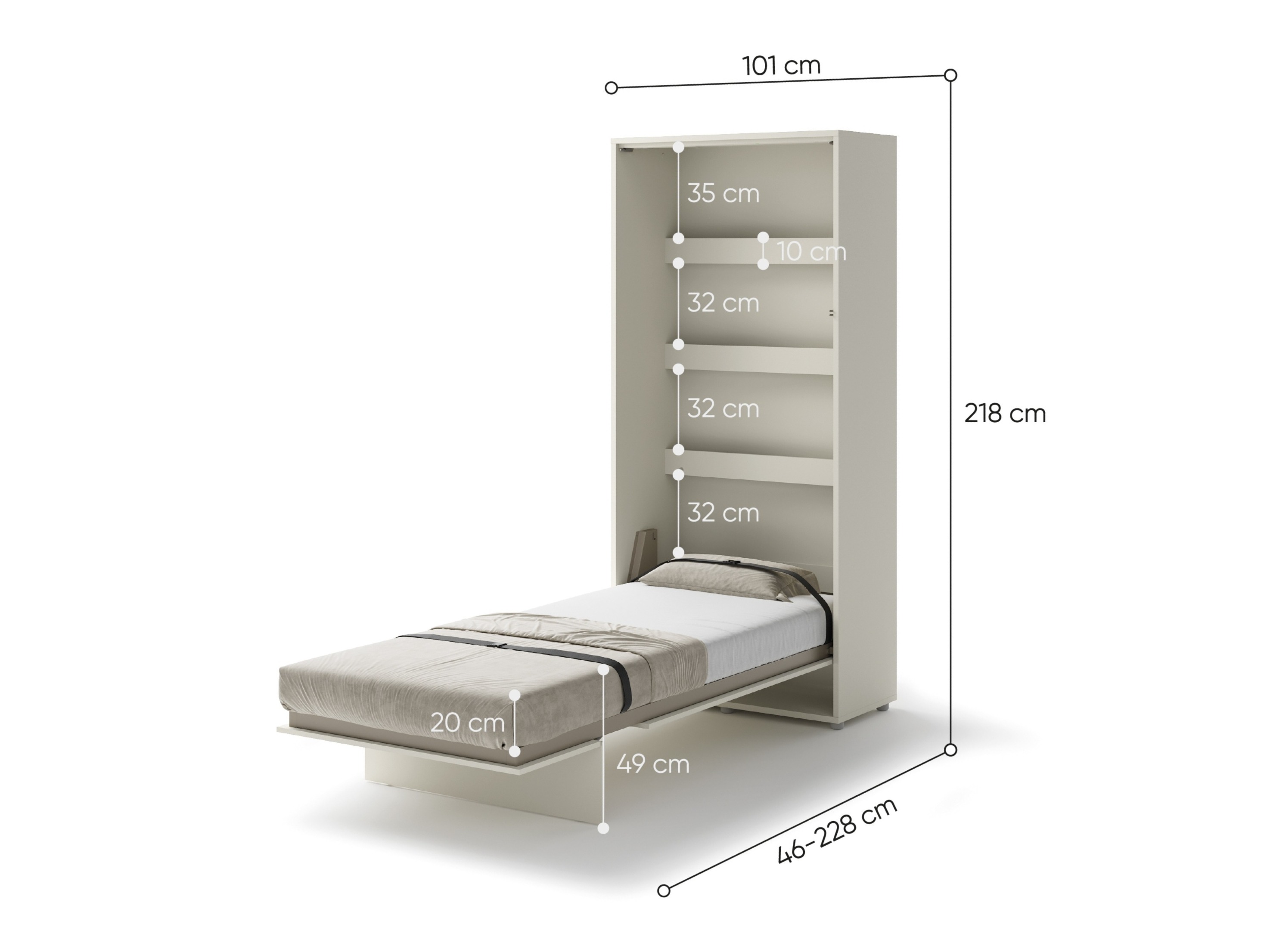 Cama plegable Concept Pro Lenart Levfere 102 (Cachemira)