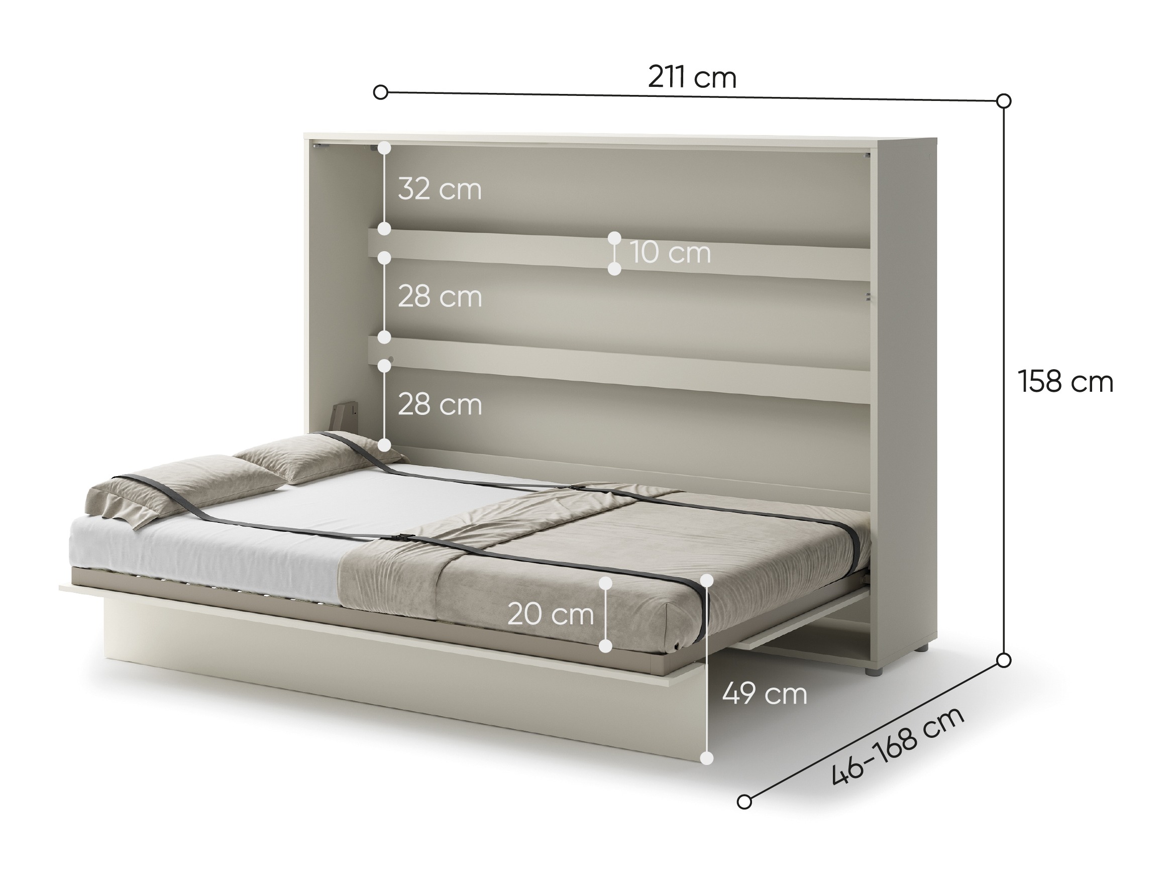 Cama plegable Concept Pro Lenart Levfere 115 (Cachemira)