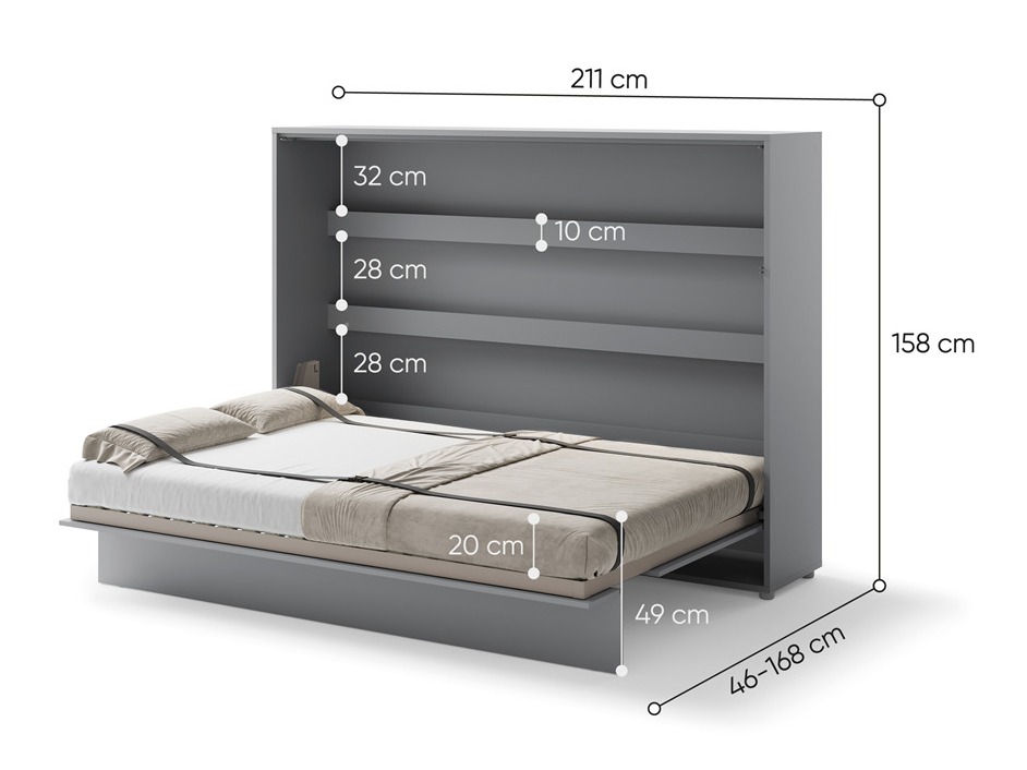 Cama plegable Concept Pro Lenart Levfere 115 (Gris)
