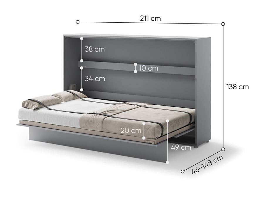 Cama plegable Concept Pro Lenart Levfere 115 (Gris)