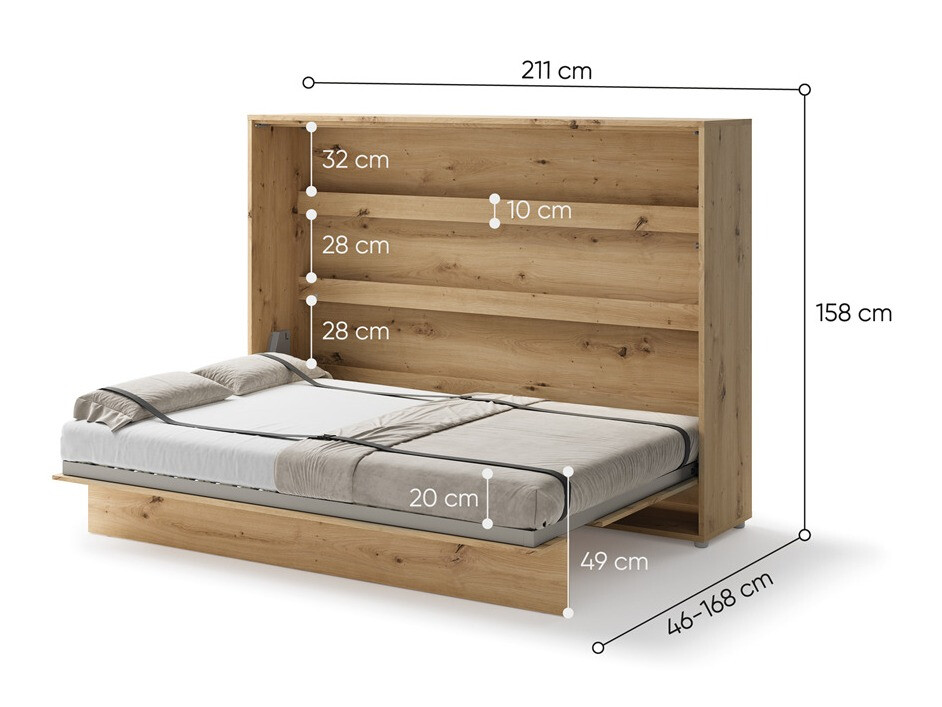Cama plegable Concept Pro Lenart Levfere 115 (Roble Artisan)