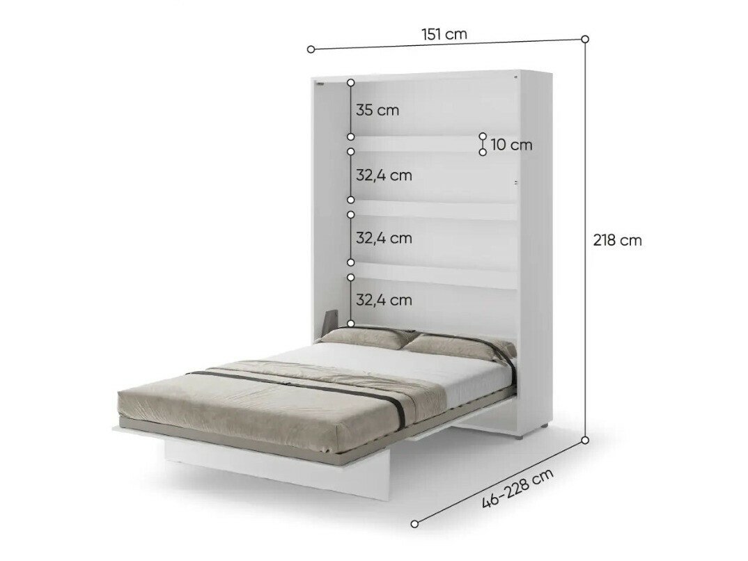 Conjuntos de muebles Concept Pro Lenart VI (Blanco brillante + Blanco + Azul)