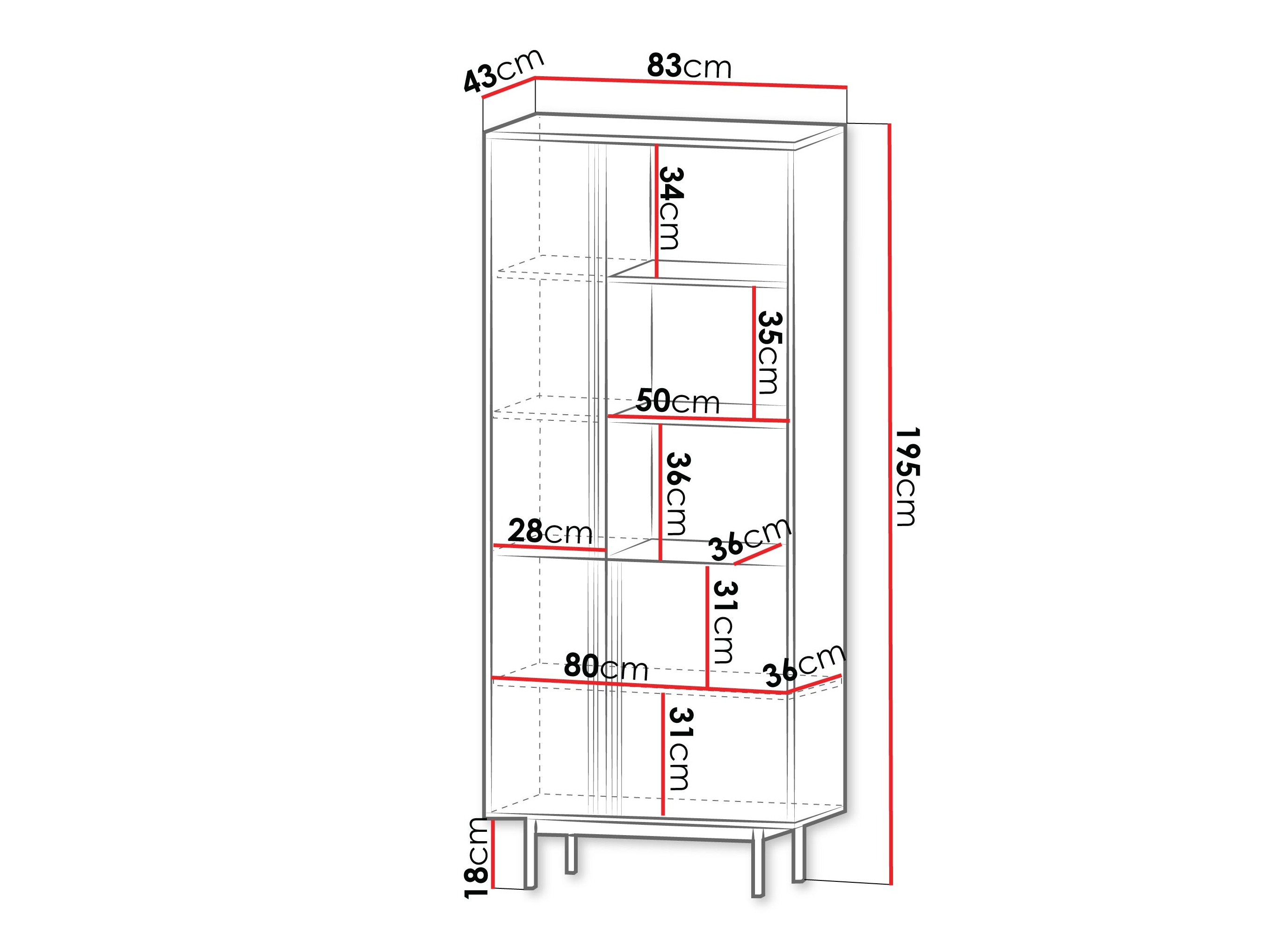 Estantería Levali 101 (Verde polvoriento)