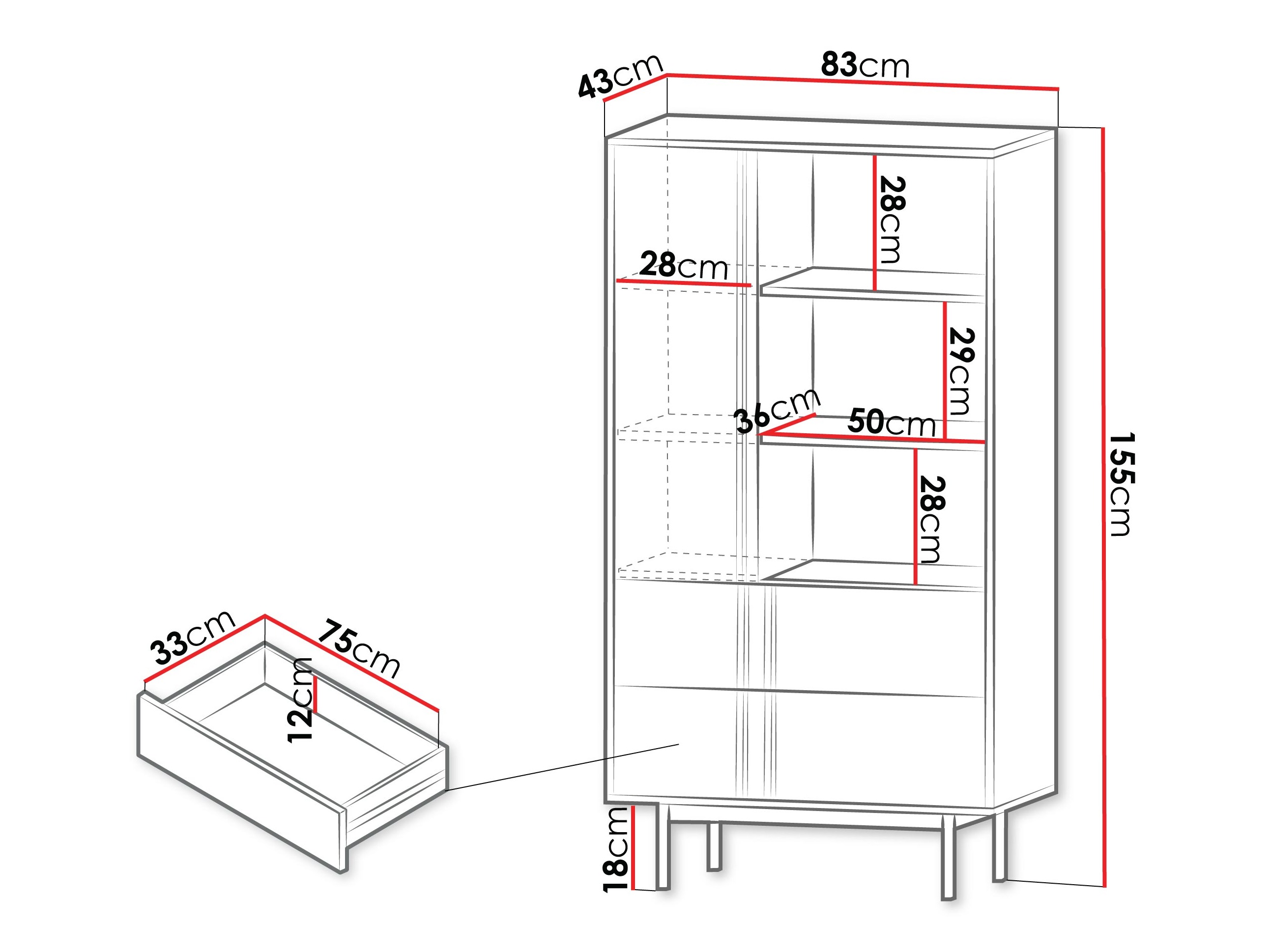 Estantería Levali 103 (Verde polvoriento)
