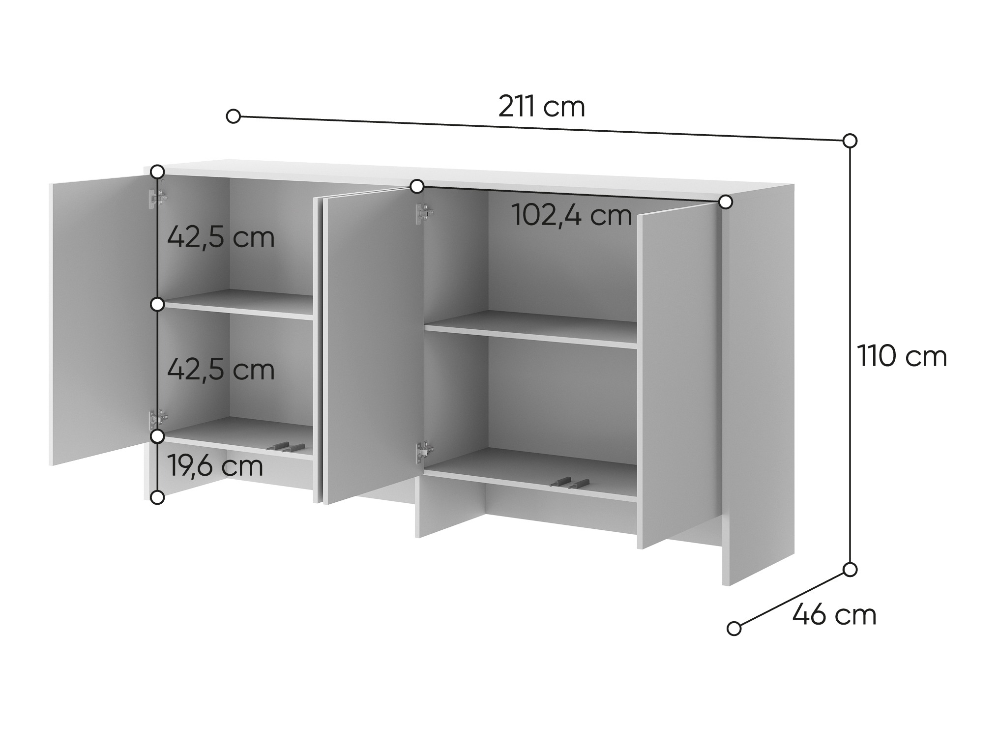 Aparador Concept Pro Lenart Levfere 120 (Blanco)