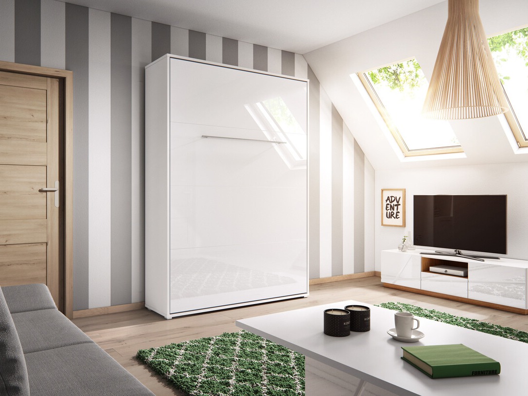 Cama plegable Concept Pro Lenart III (Blanco + Blanco brillante)