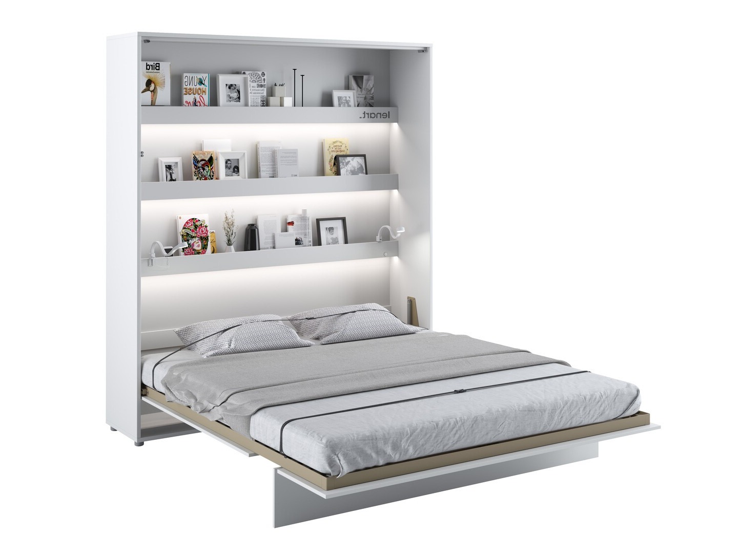 Cama plegable Concept Pro Lenart Levfere 102 (Blanco + Blanco brillante)