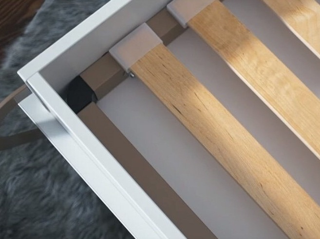 Cama plegable Concept Pro Lenart Levfere 108 (Blanco + Blanco brillante)