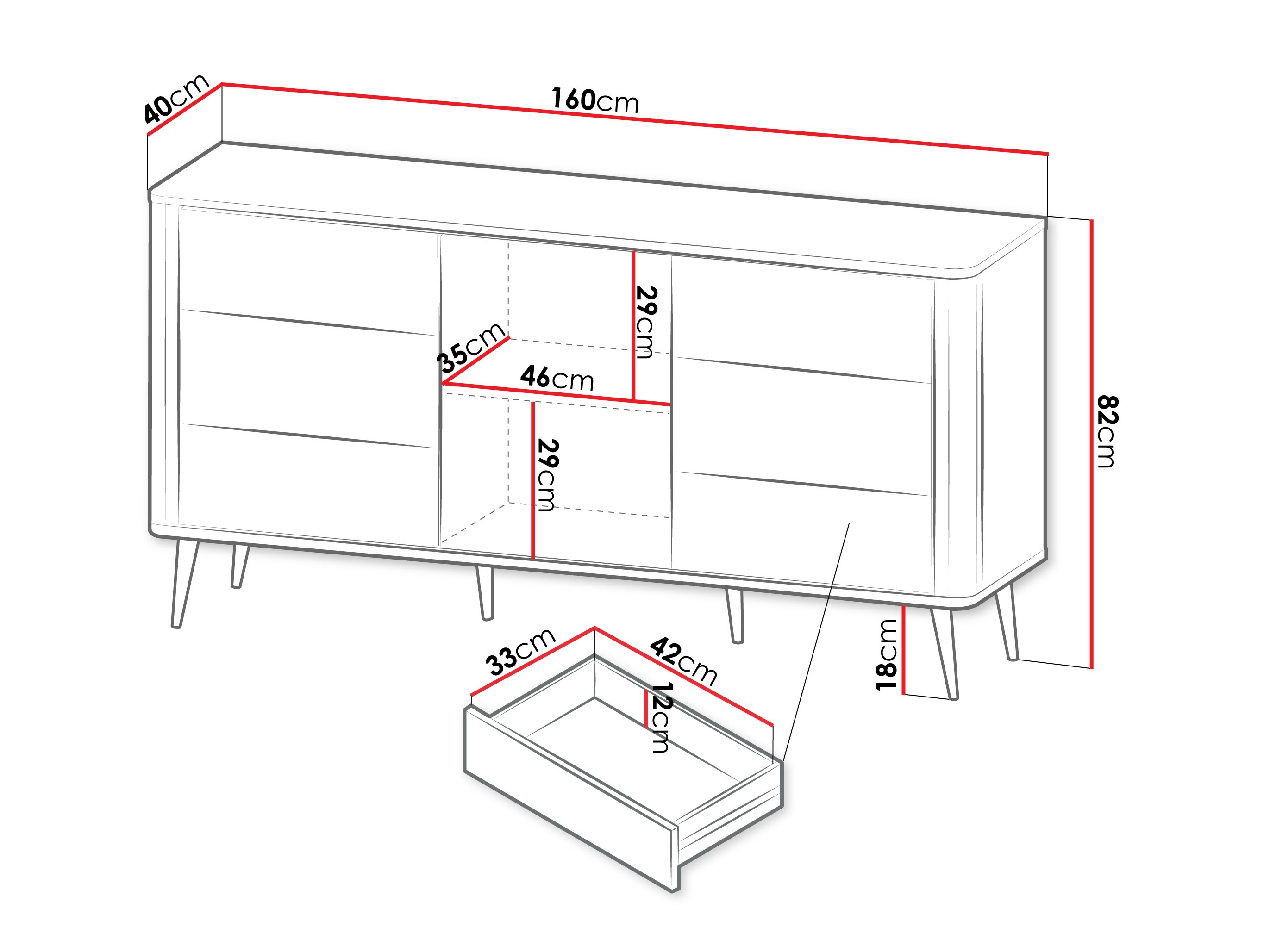 Cómoda Lufela 107 (Cachemira + Mármol gris)