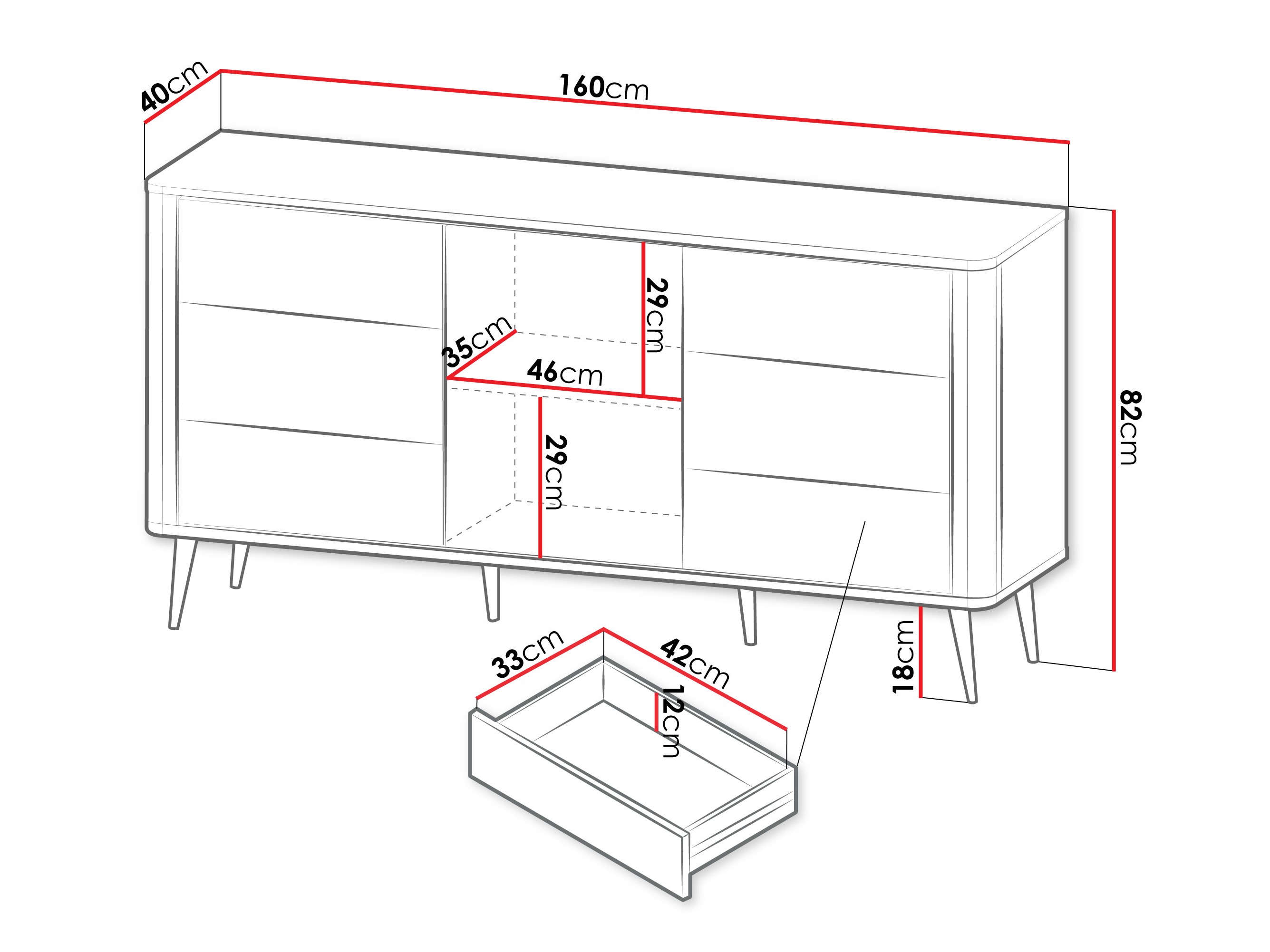 Cómoda Lufela 107 (Cachemira + Nogal)
