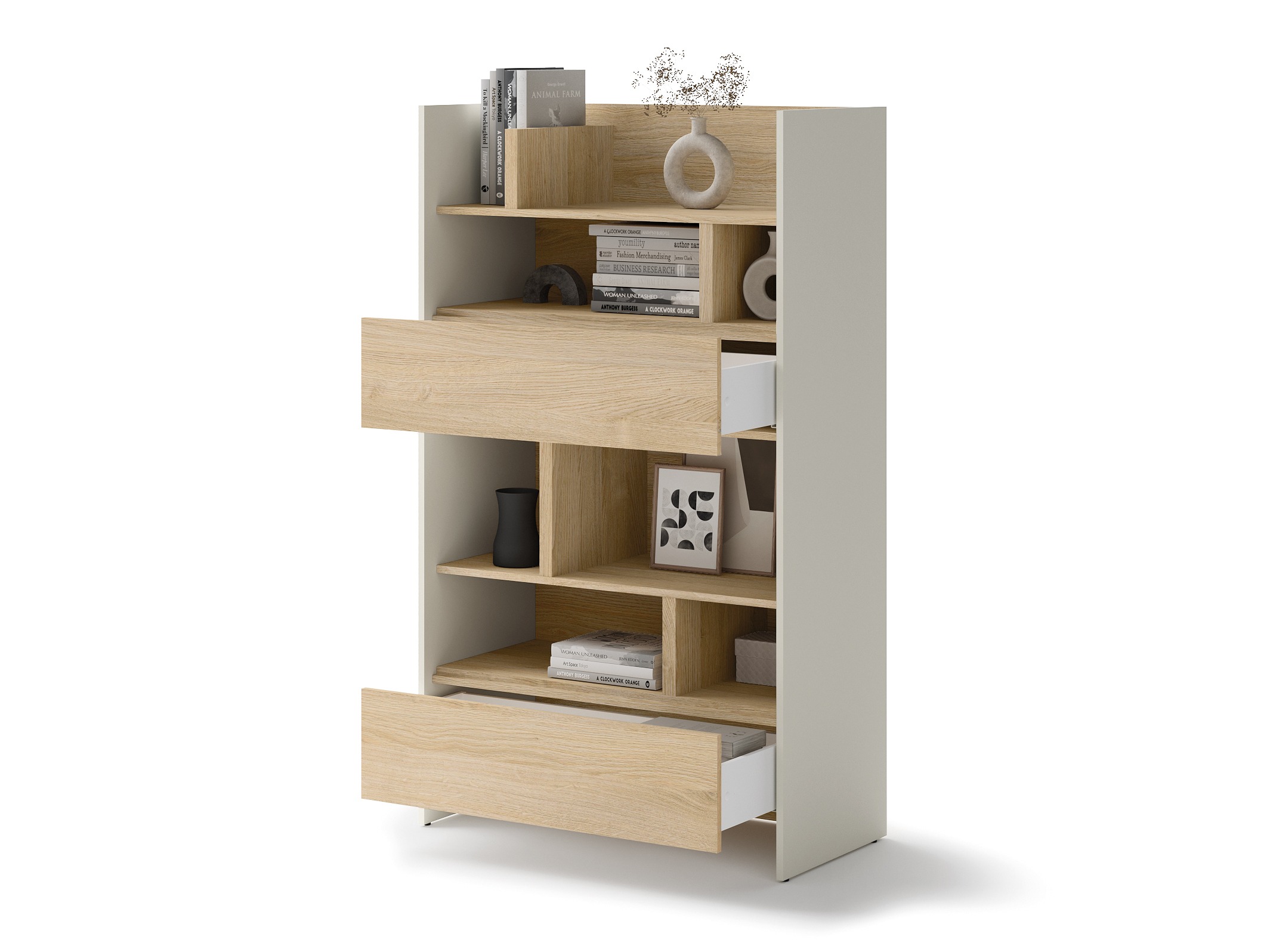 Estantería Concept Pro Lenart Levfere 151 (Cachemira + Roble)