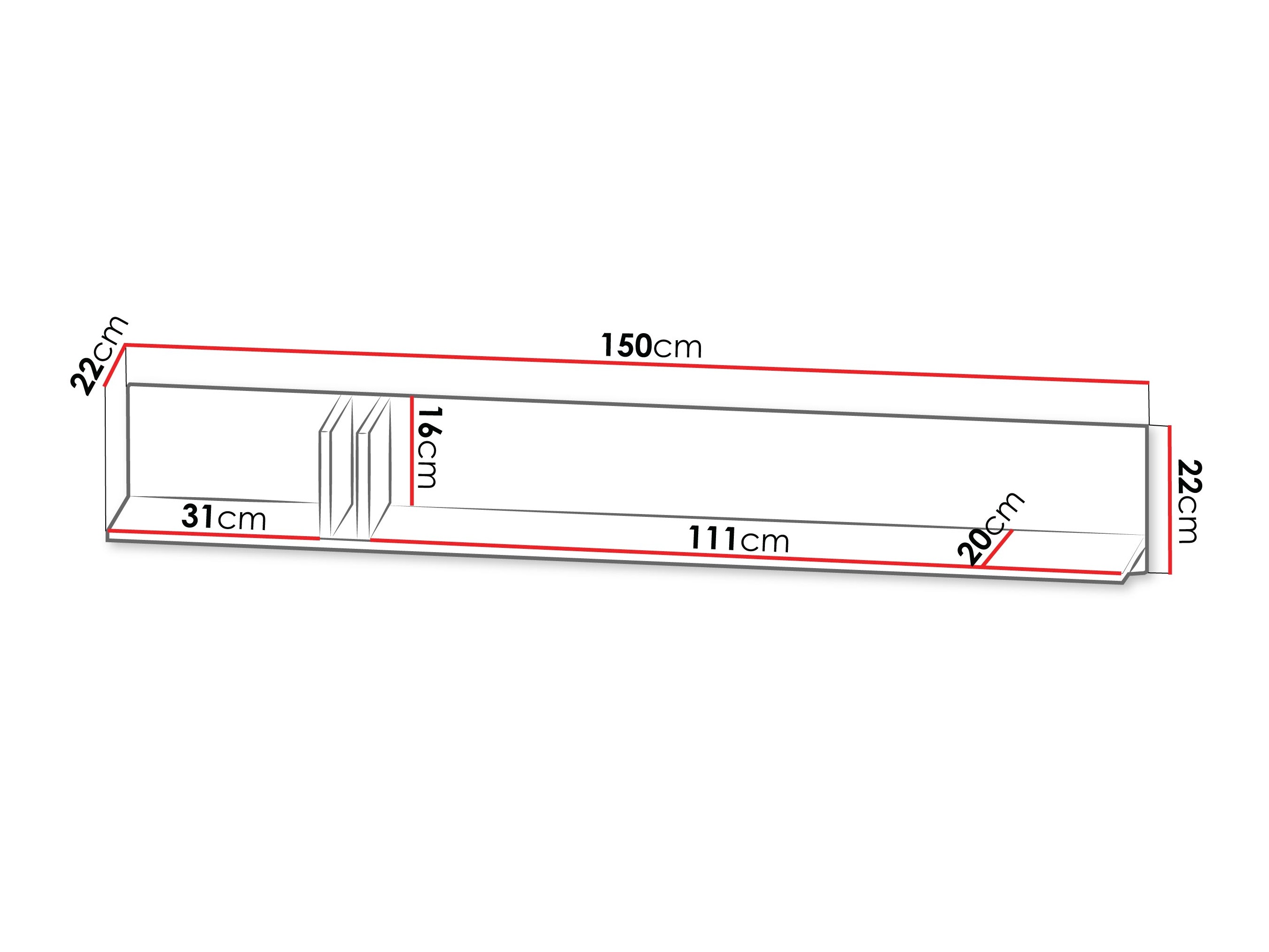 Estantería de pared Levali 113 (Beige)