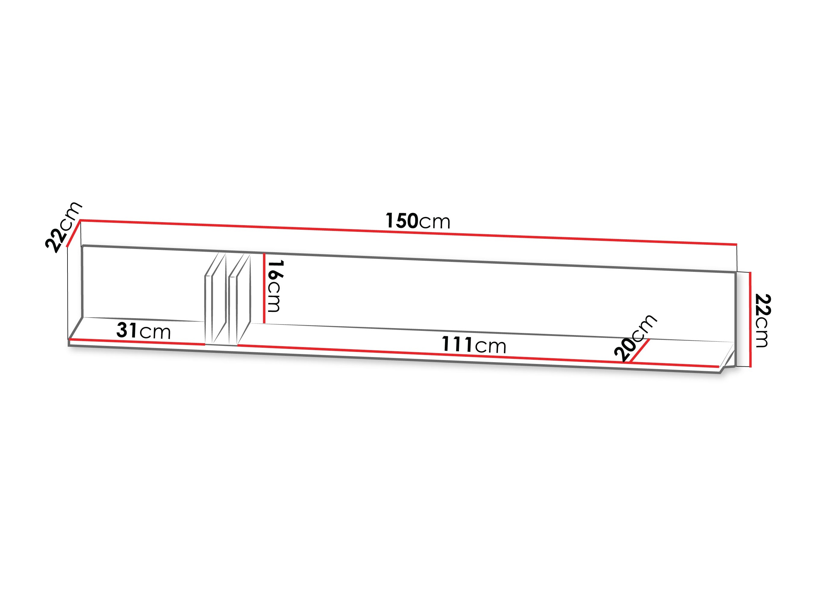 Estantería de pared Levali 113 (Verde polvoriento)