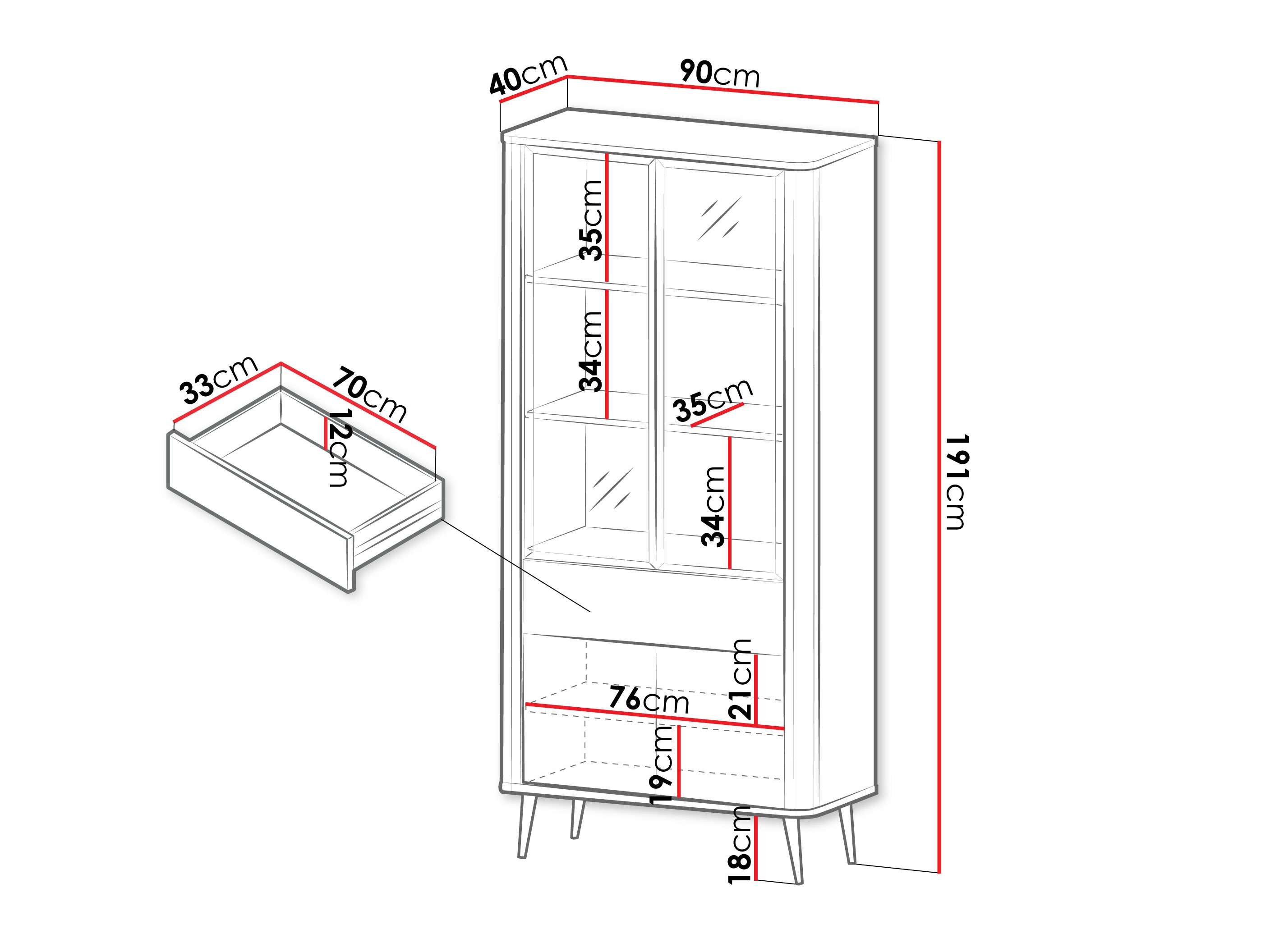 Estantería Lufela 101 (Cachemira + Nogal)
