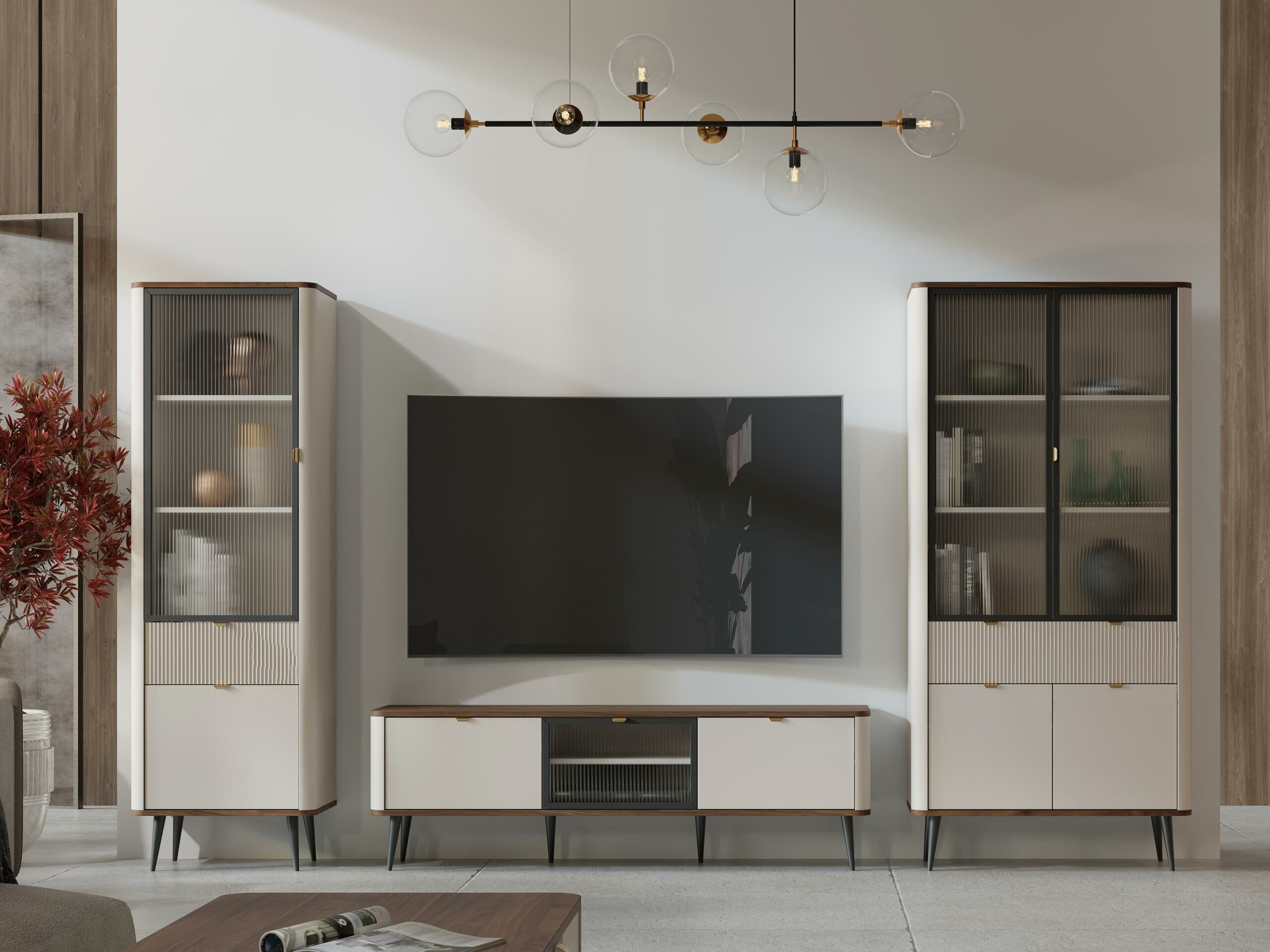 Estantería Lufela 101 (Cachemira + Nogal)