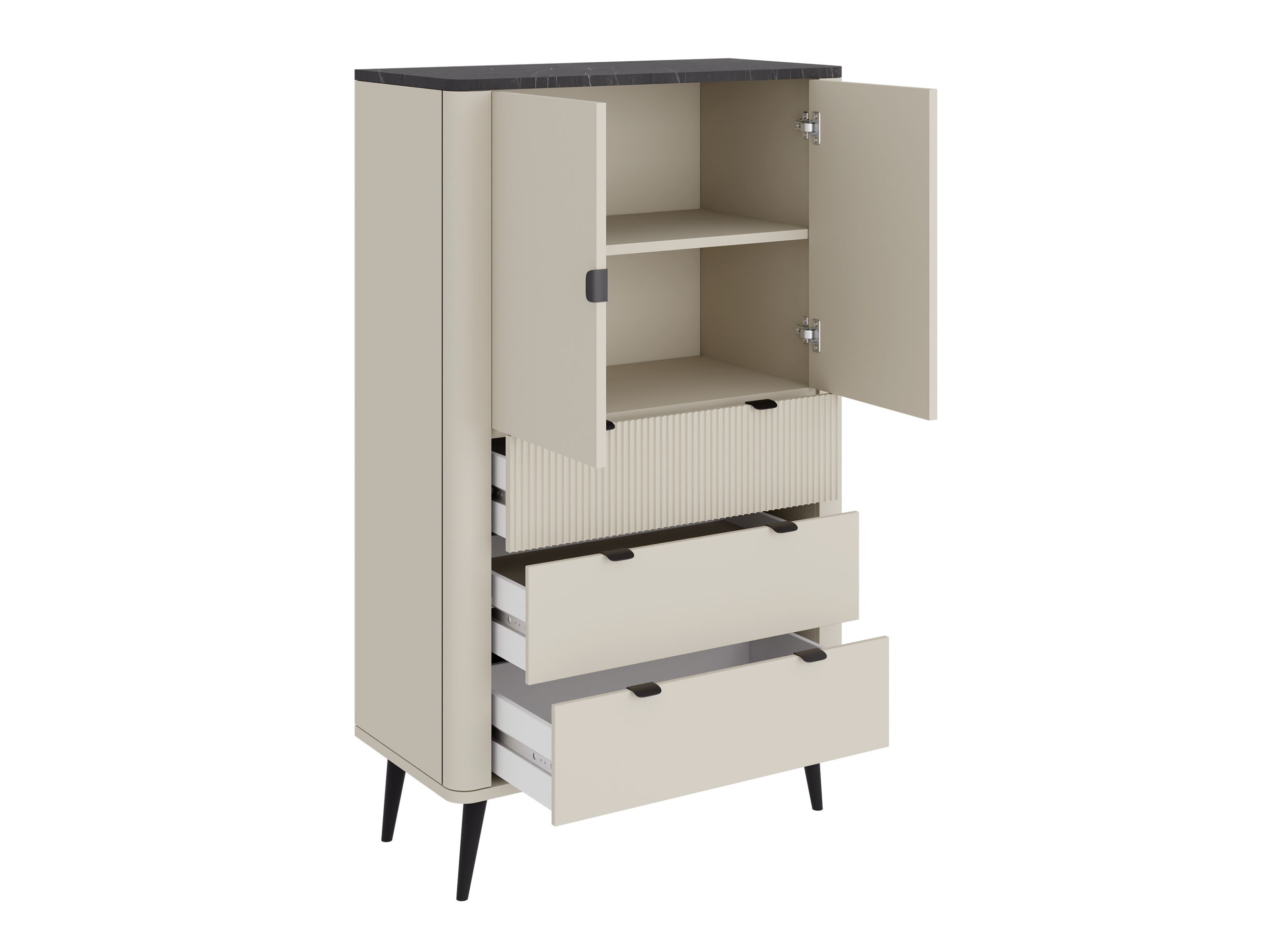 Estantería Lufela 104 (Cachemira + Mármol gris)