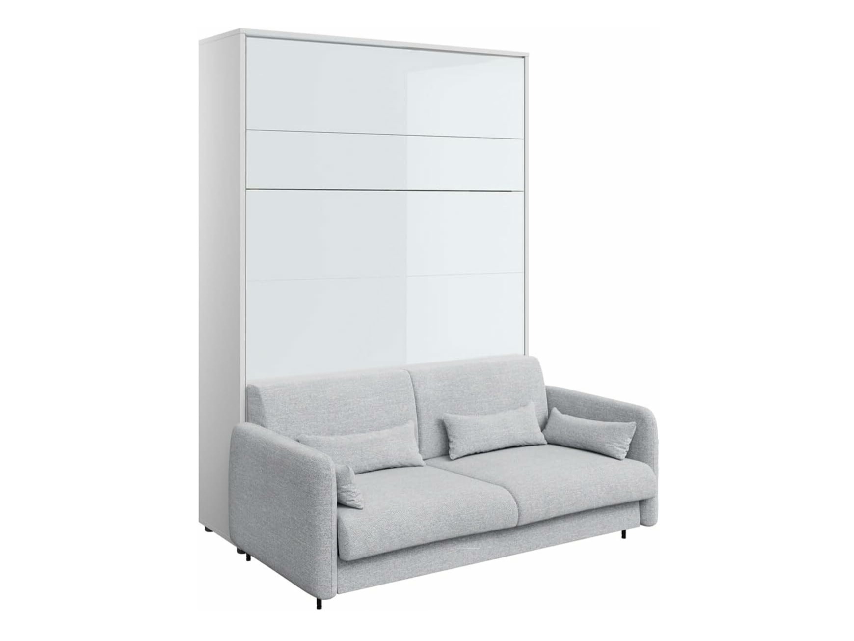 Cama plegable Concept Lenart VII (Blanco brillante + Gris)
