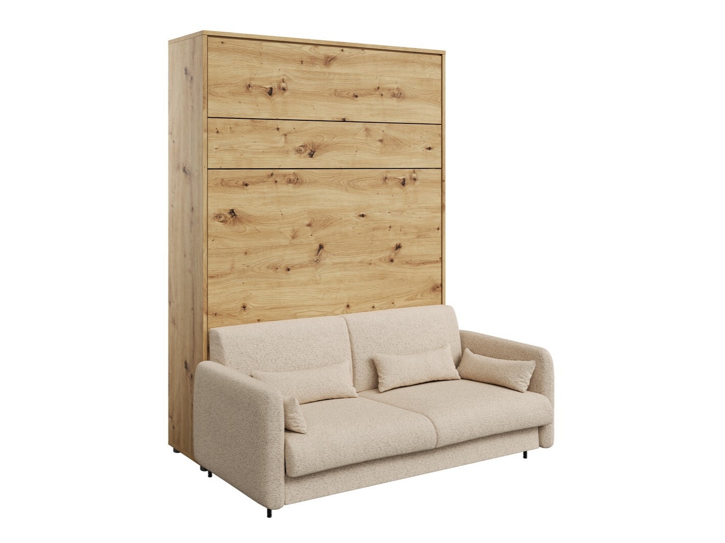 Cama plegable Concept Pro Lenart Levfere 138 (Roble Artisan + Beige)