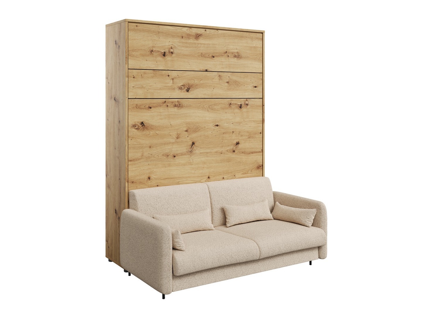 Cama plegable Concept Pro Lenart Levfere 138 (Roble Artisan + Beige)