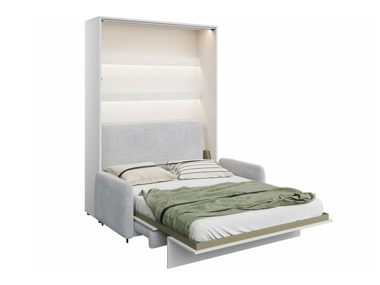 Cama plegable Concept Pro Lenart VII (Blanco brillante + Gris)