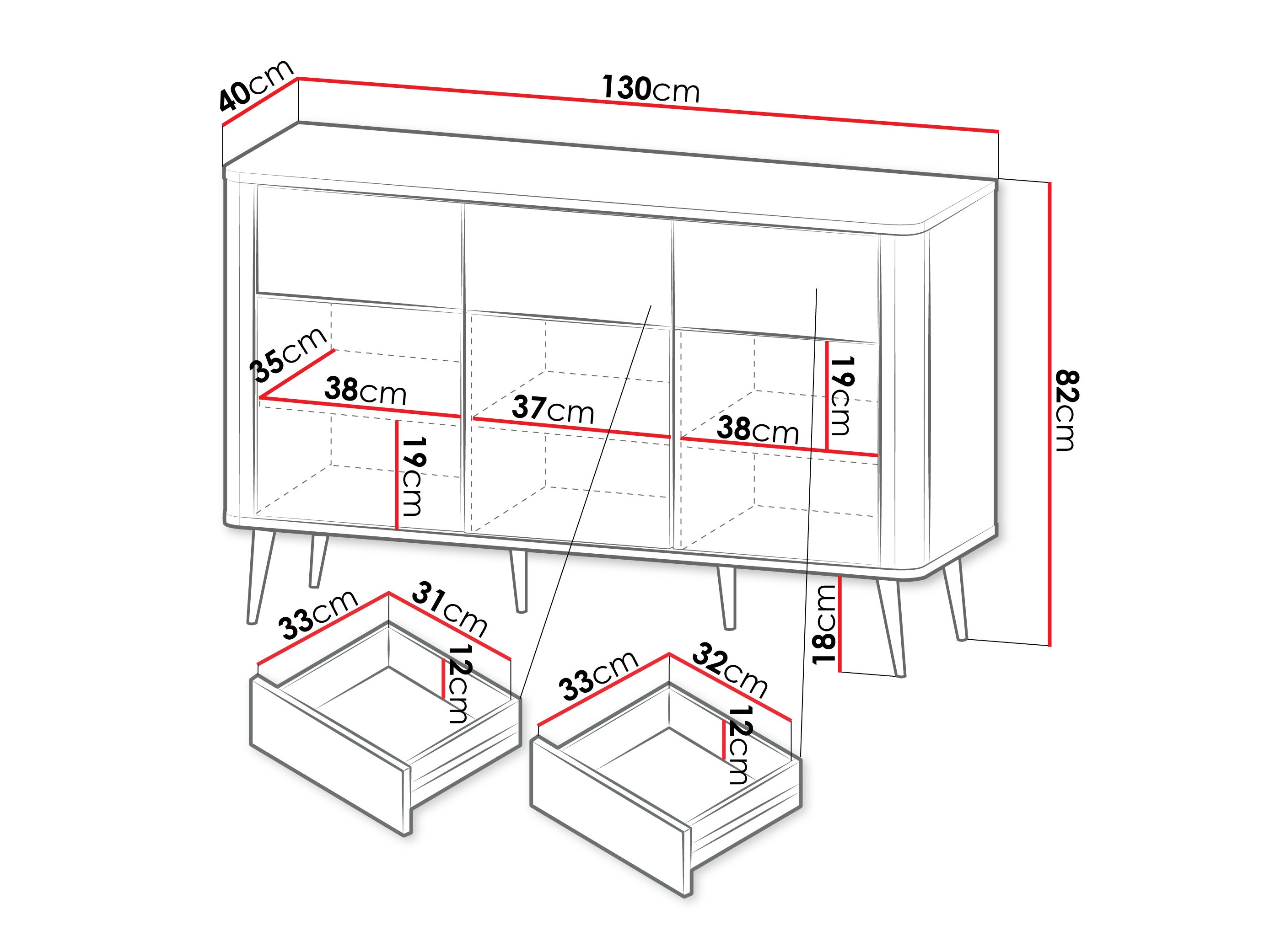 Cómoda Lufela 109 (Cachemira + Nogal)