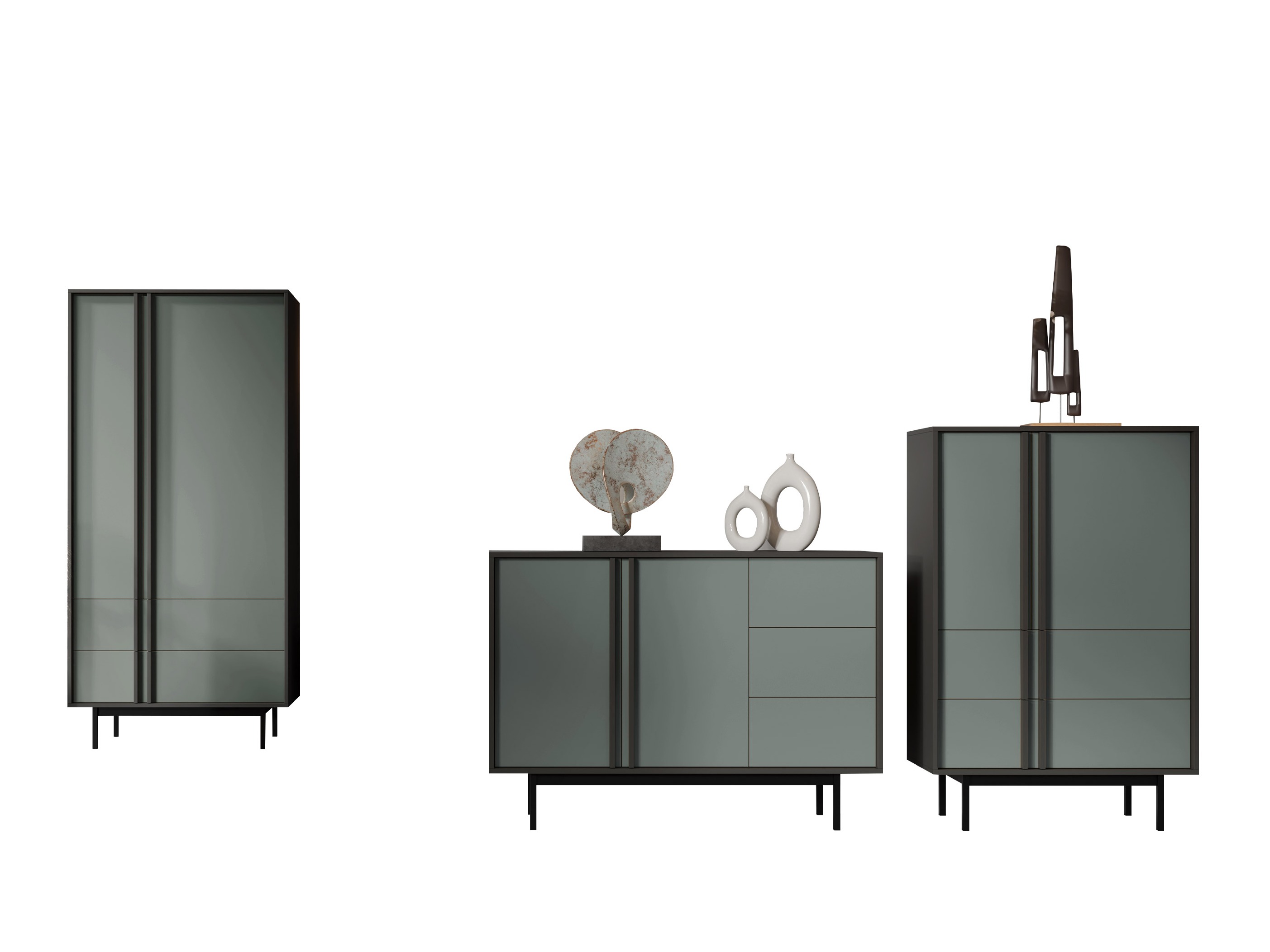 Conjunto de salón Levali 116 (Verde polvoriento)