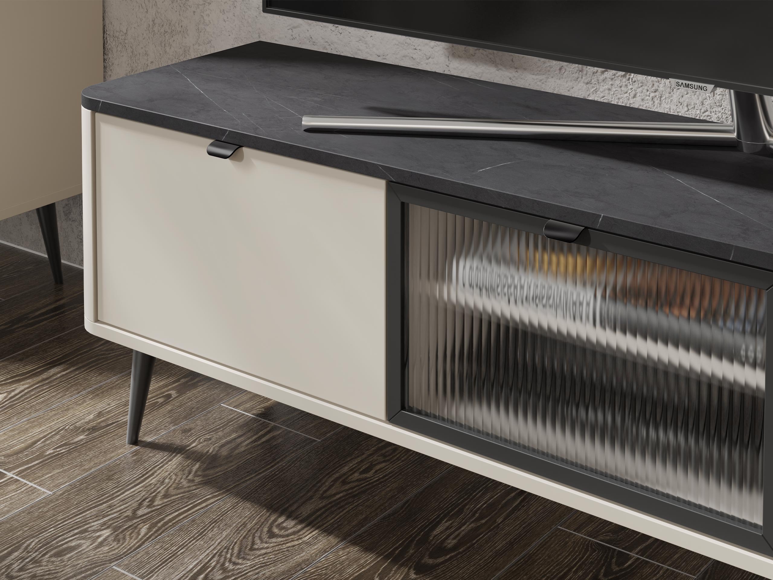 Mueble TV Lufela 111 (Cachemira + Mármol gris)