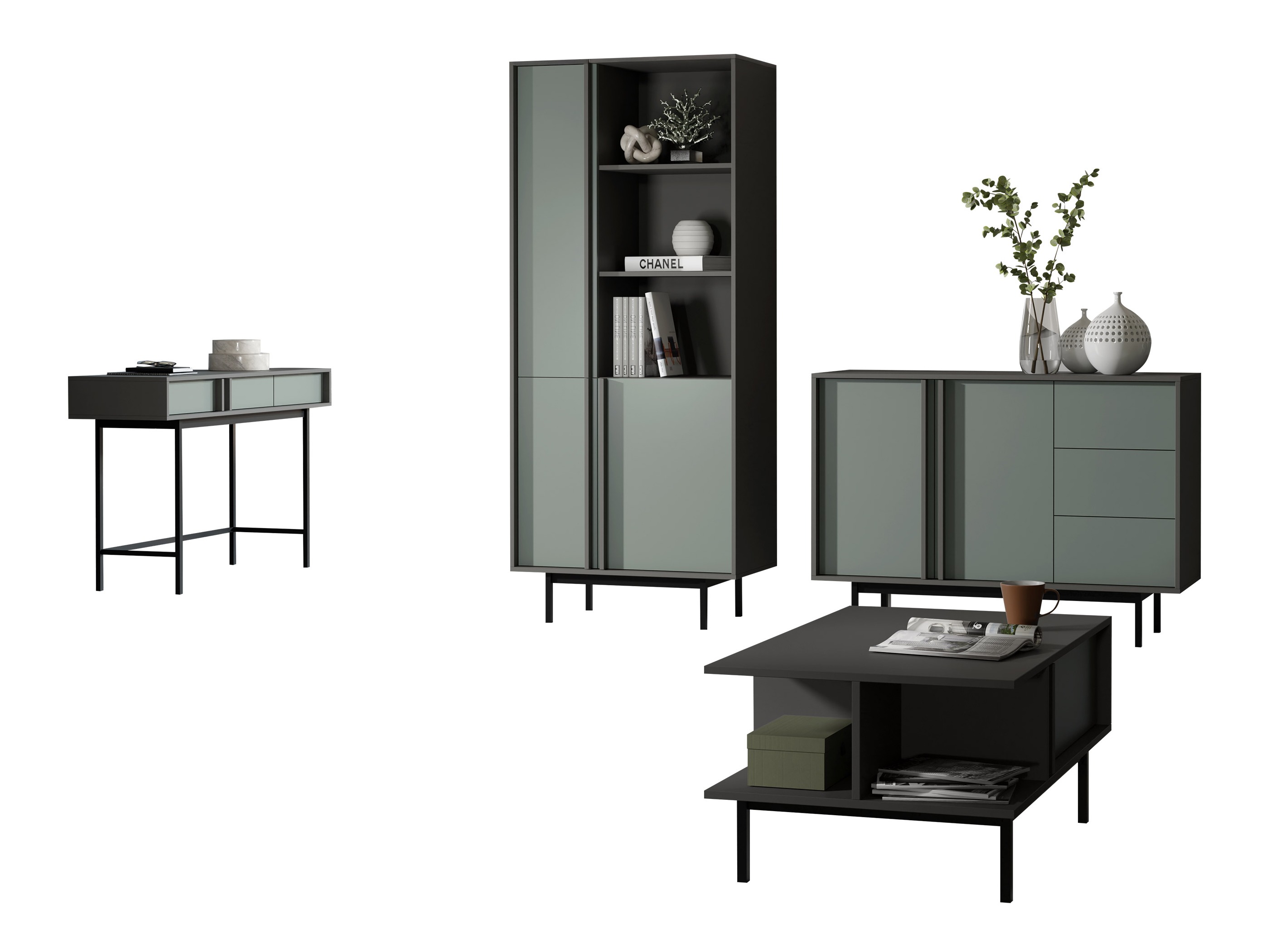 Conjunto de salón Levali 117 (Verde polvoriento)