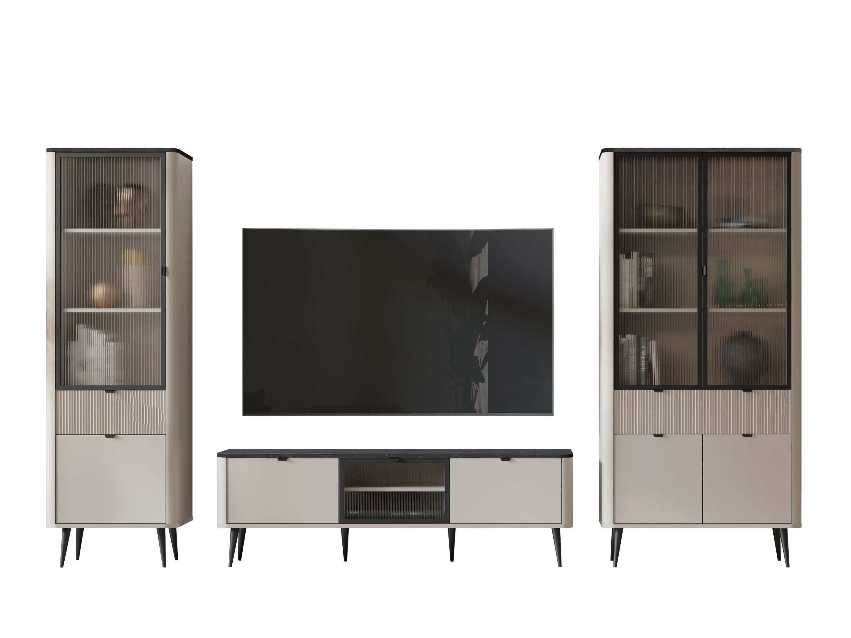 Conjunto de salón Lufela 121 (Cachemira + Mármol gris)