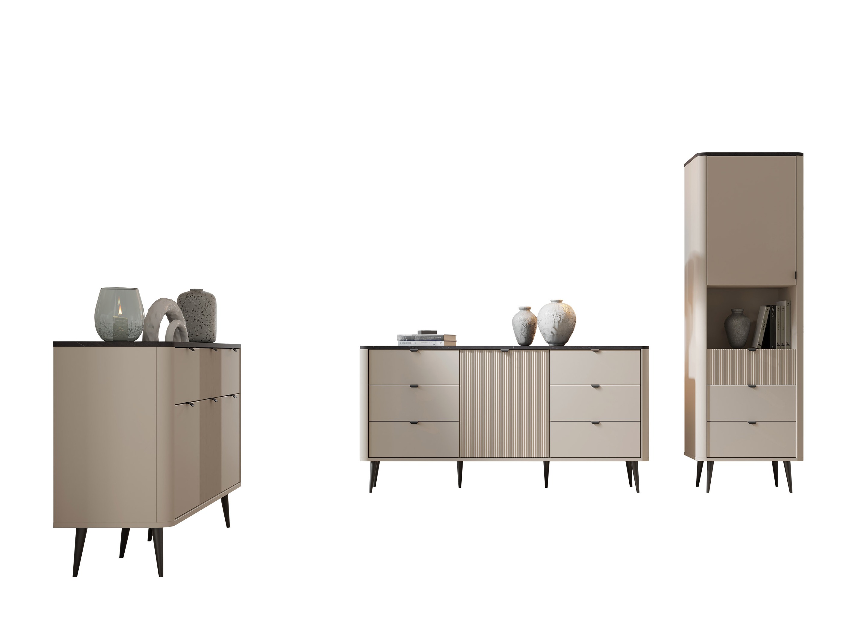 Conjunto de salón Lufela 122 (Cachemira + Mármol gris)