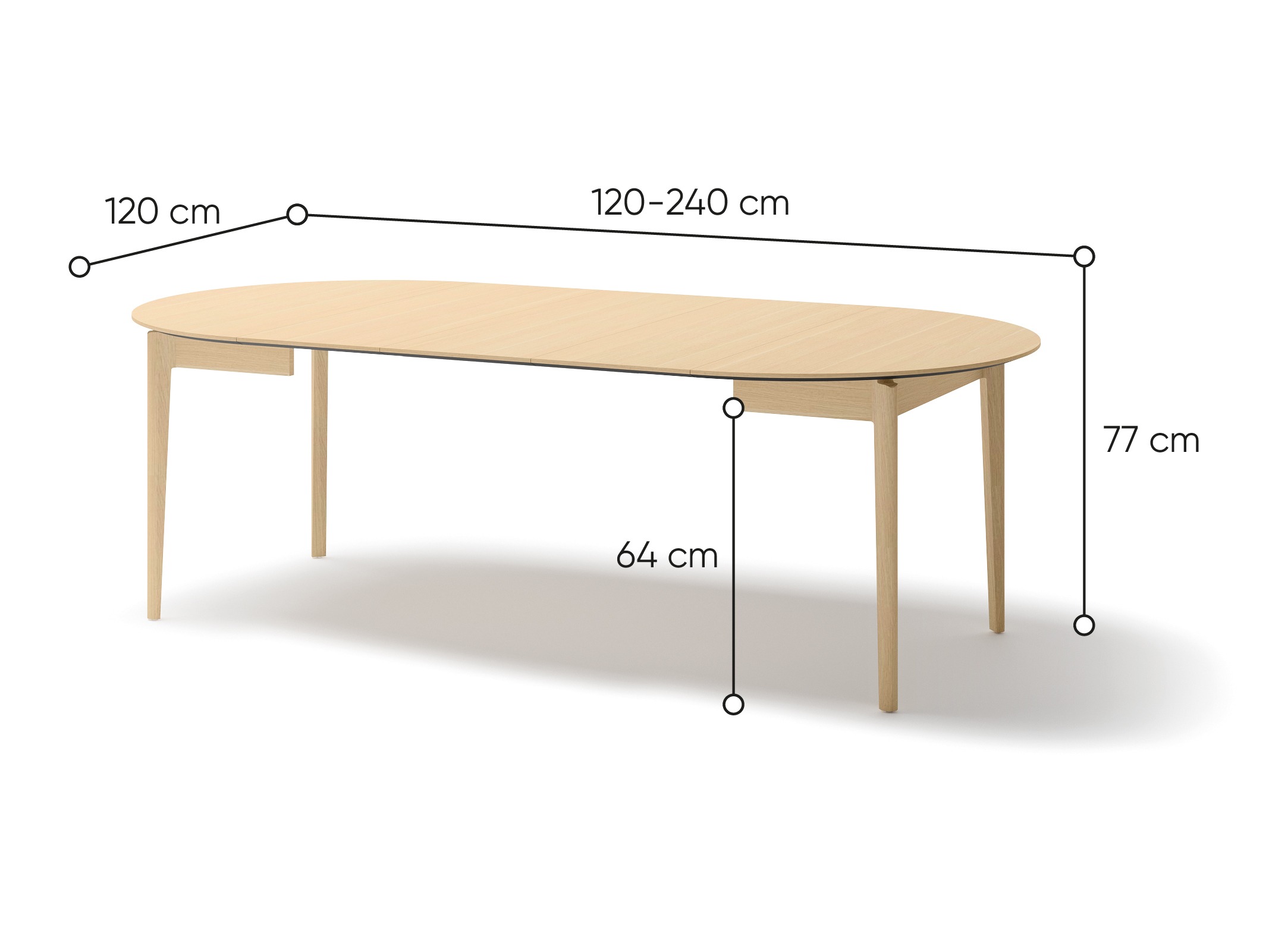 Mesa Fresno 175 (Roble claro)