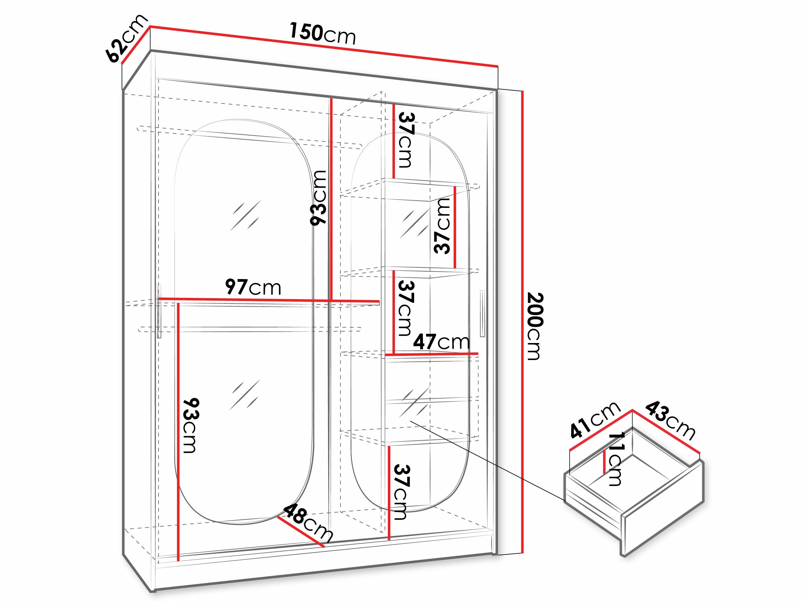 Armario Hartford 519 (Negro)