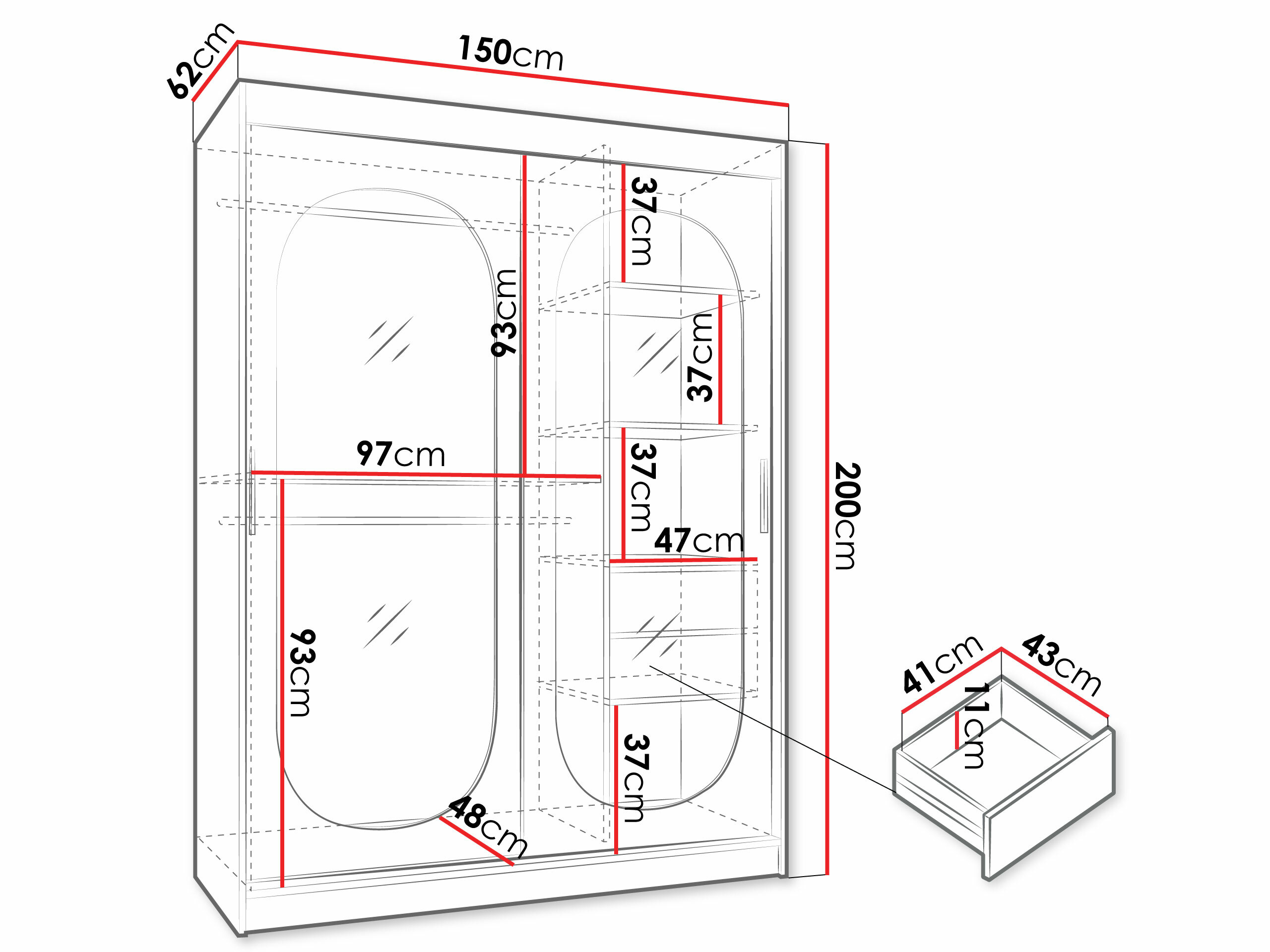 Armario Hartford 519 (Negro)