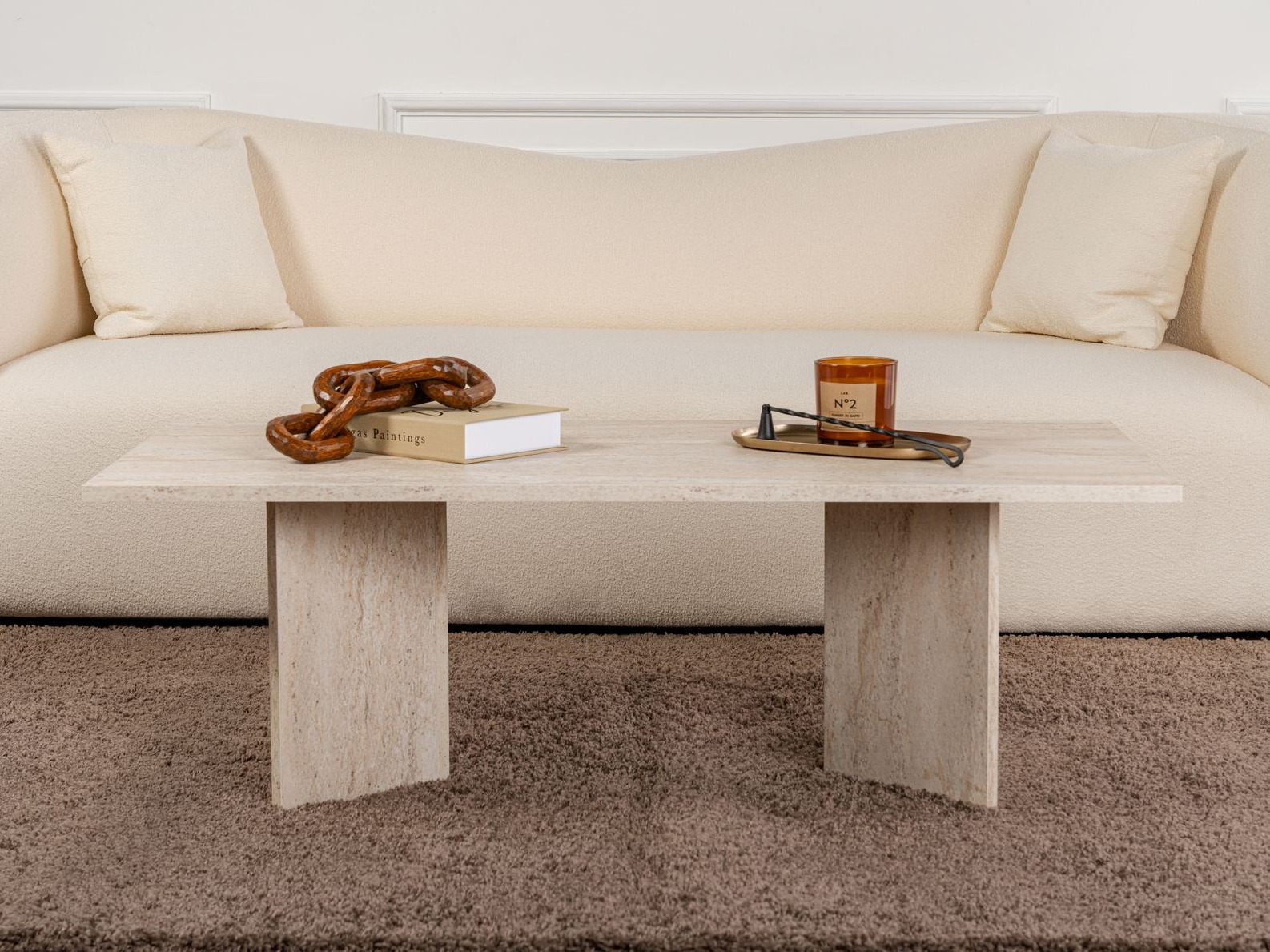 Mesa de centro Novato 132 (Travertino claro)