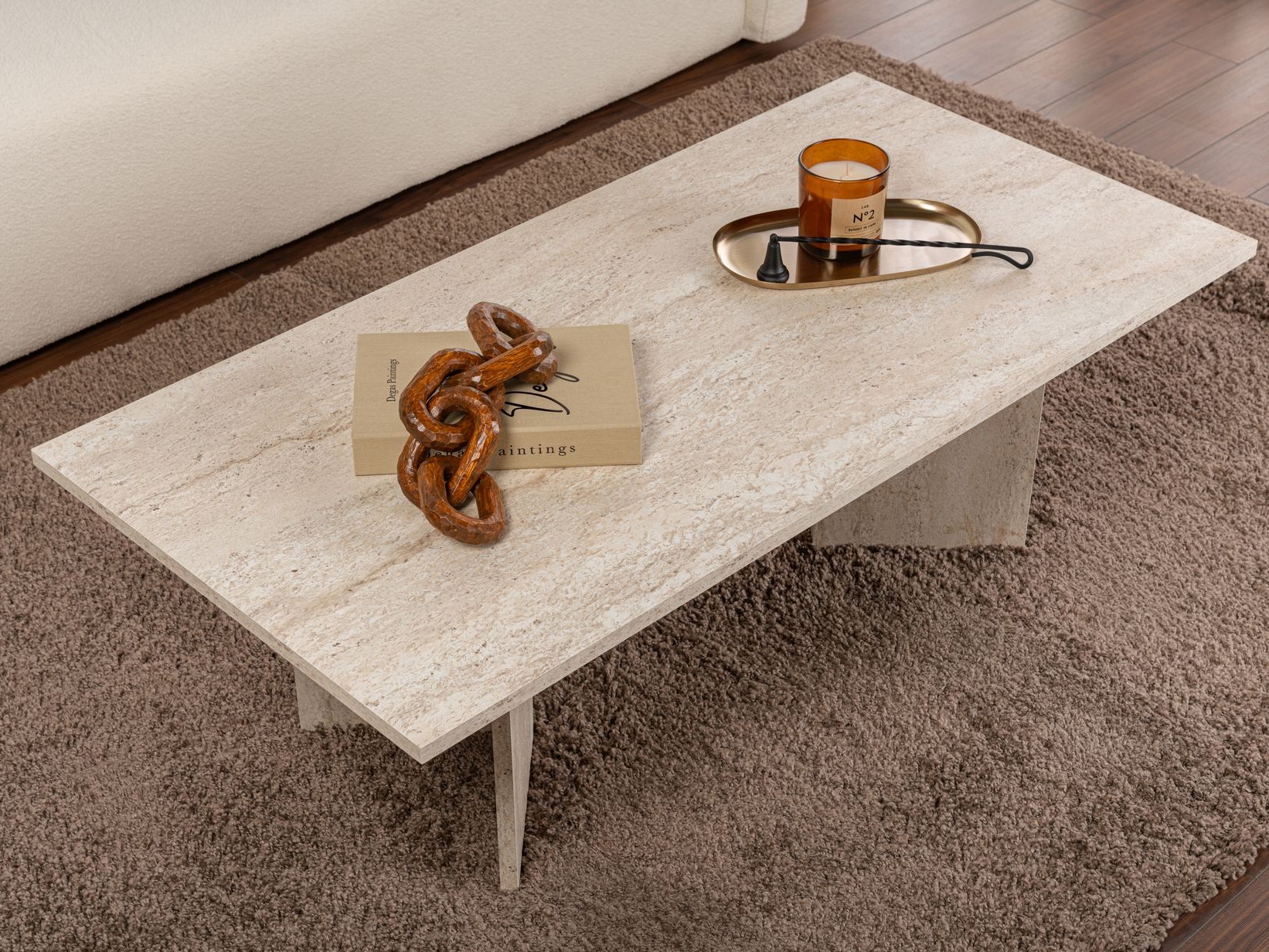 Mesa de centro Novato 132 (Travertino claro)