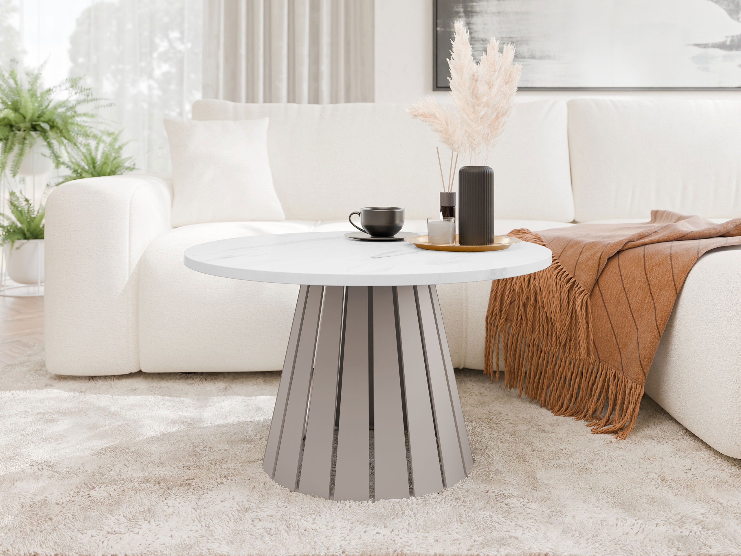 Mesa de centro Oswego 134 (Cachemira + Mármol blanco)