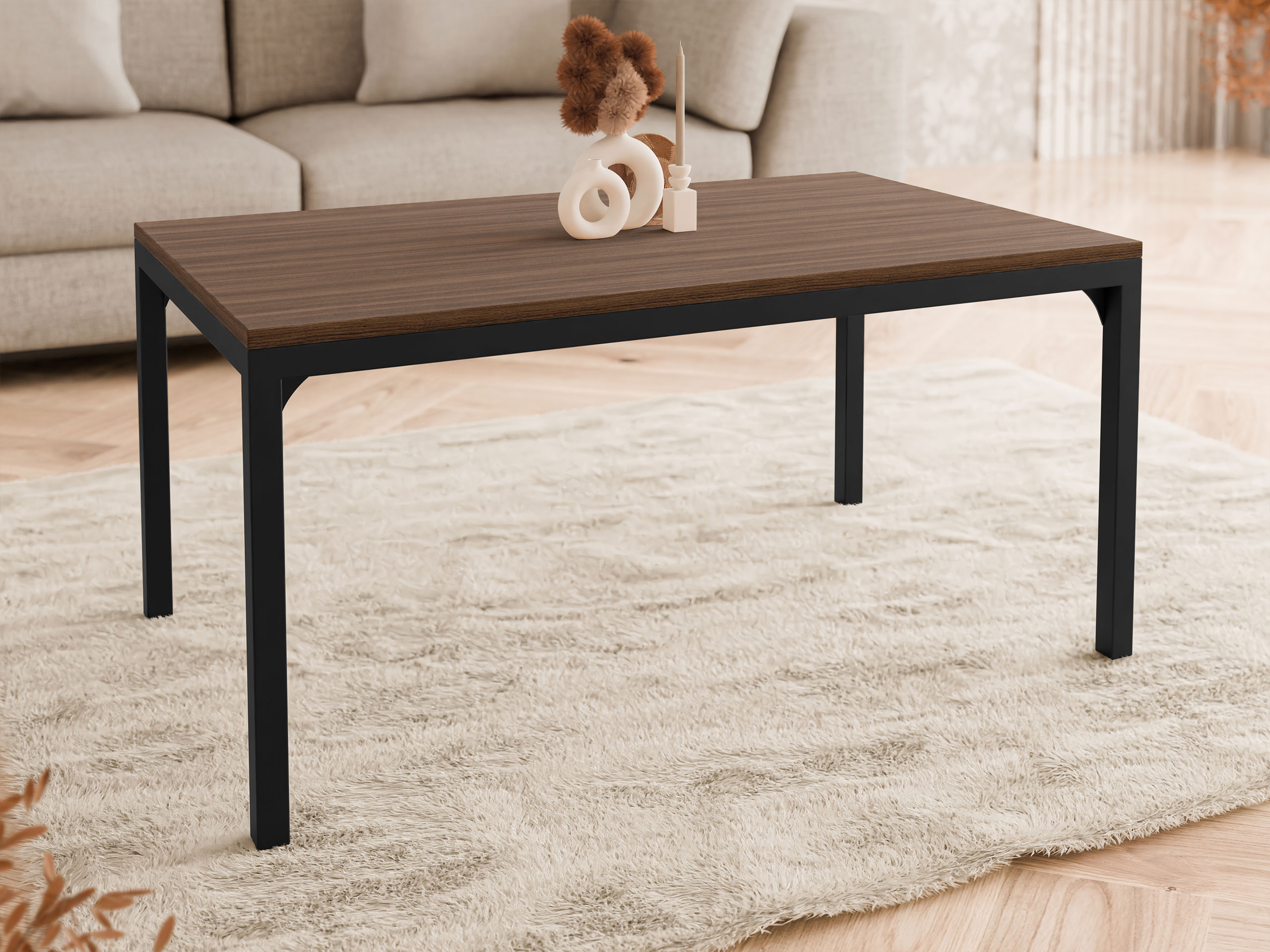 Mesa de centro Oswego 138 (Nogal + Negro)