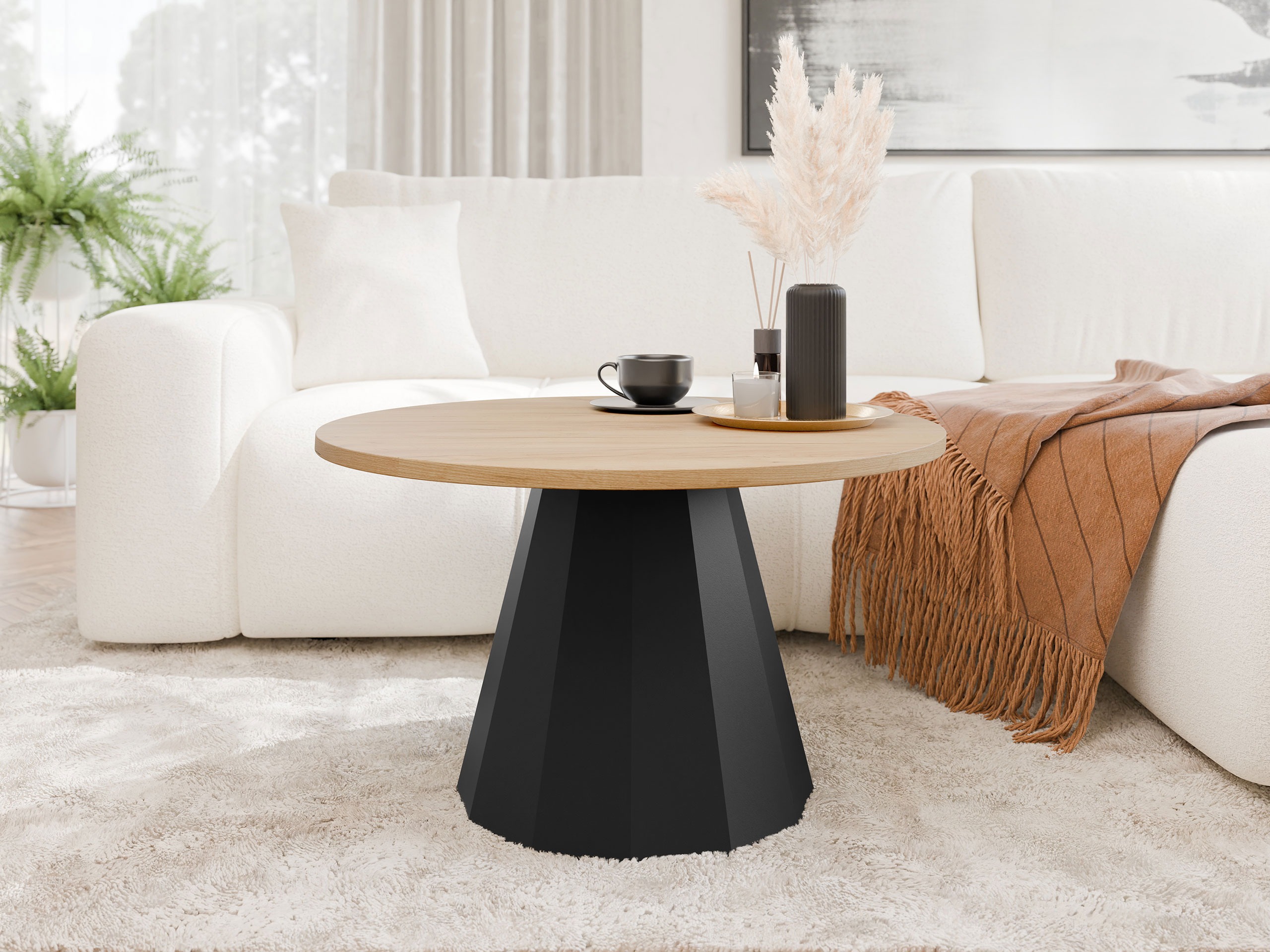 Mesa de centro Oswego 139 (Negro + Roble)