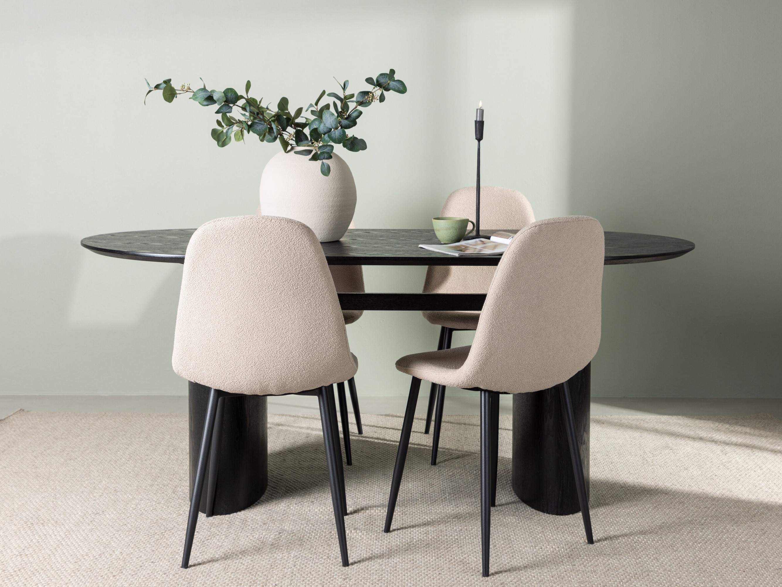 Conjunto de comedor Dallas 4559 (Beige + Negro)